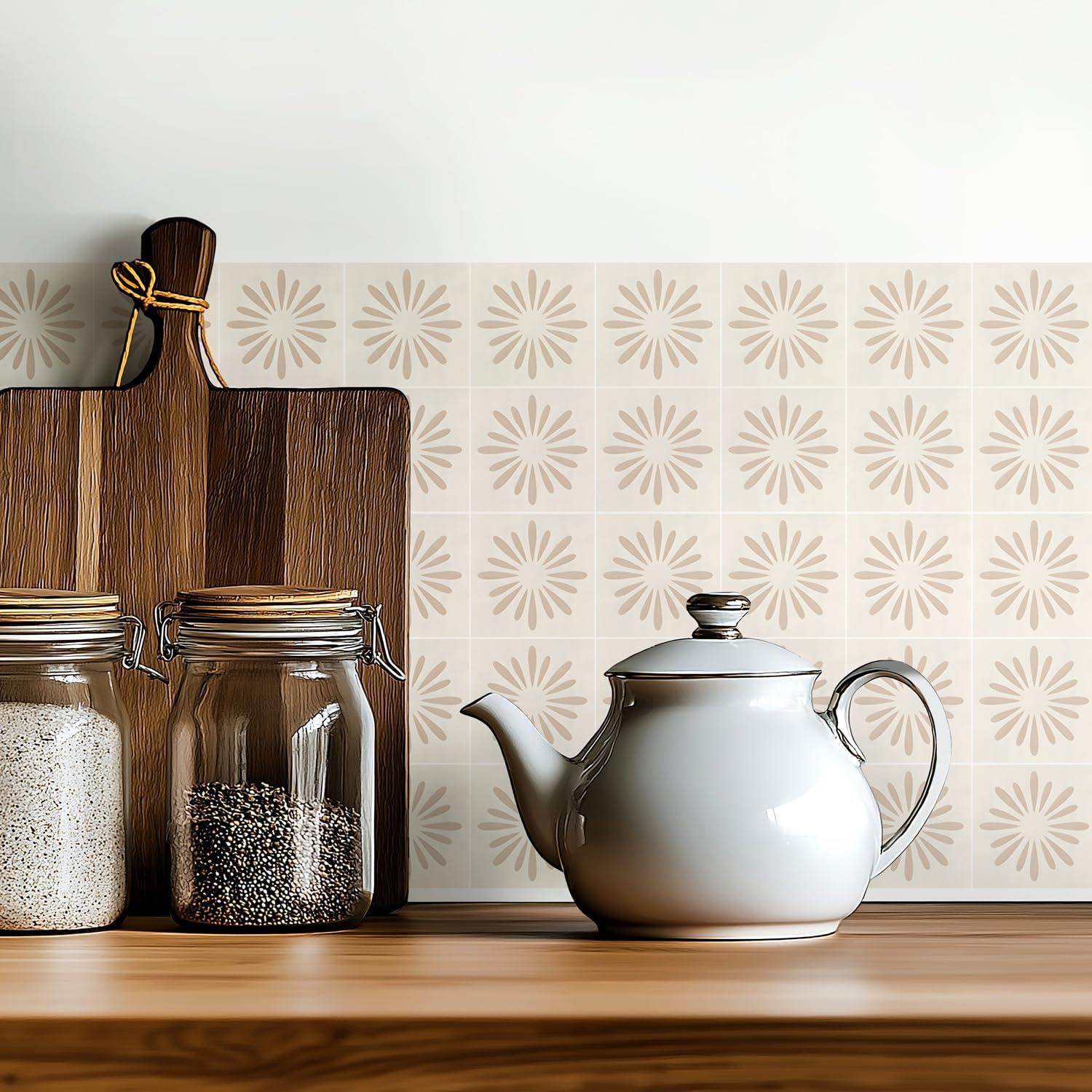 30 Calcomanías Geométricas Neutras meihea 10x10 cm para Paredes