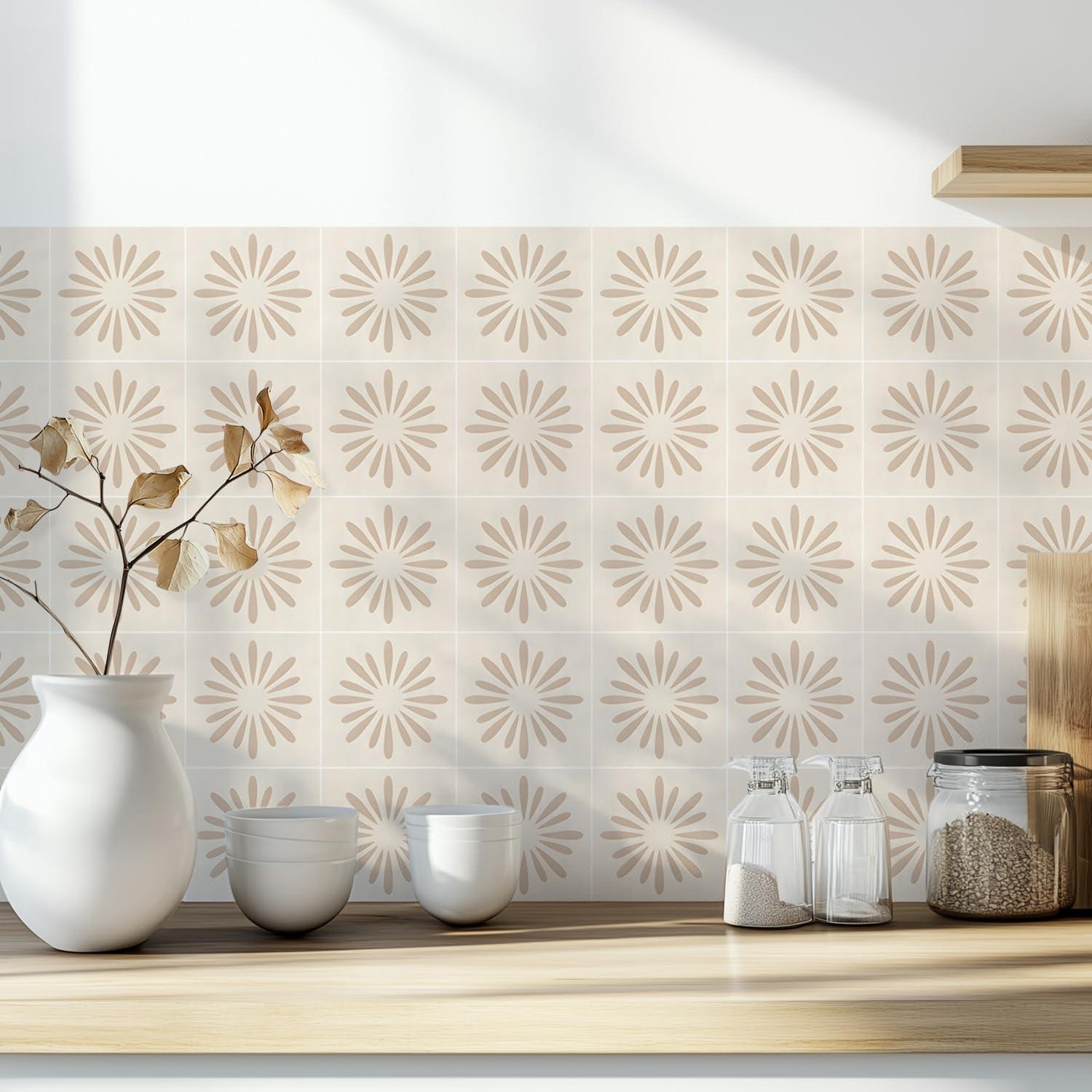 30 Calcomanías Geométricas Neutras meihea 10x10 cm para Paredes