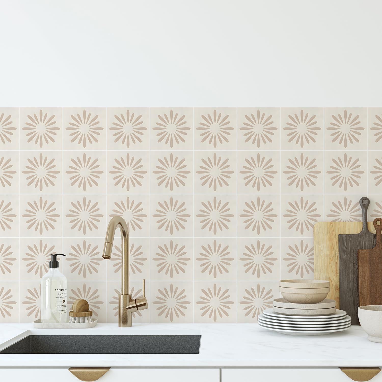 30 Calcomanías Geométricas Neutras meihea 10x10 cm para Paredes