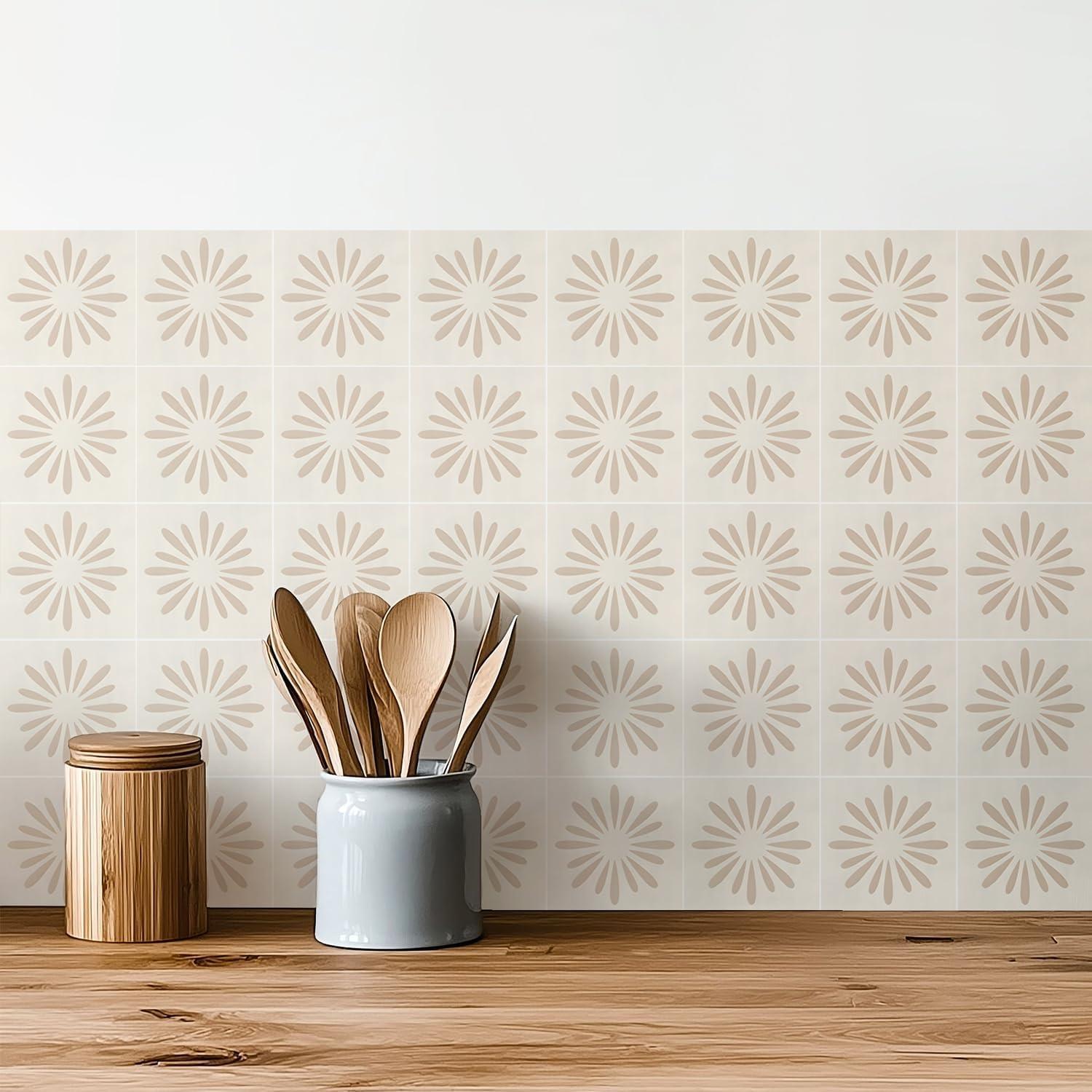 30 Calcomanías Geométricas Neutras meihea 10x10 cm para Paredes