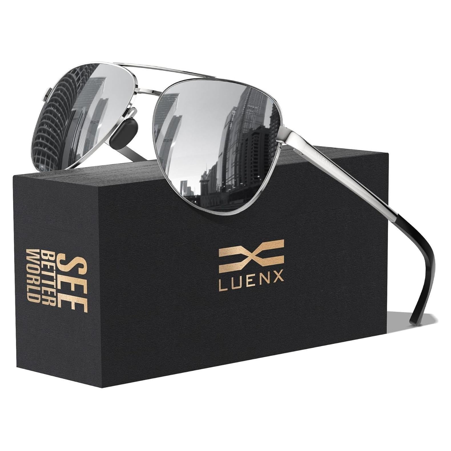 Gafas de sol LUENX Aviador Polarizadas UV400 Plata