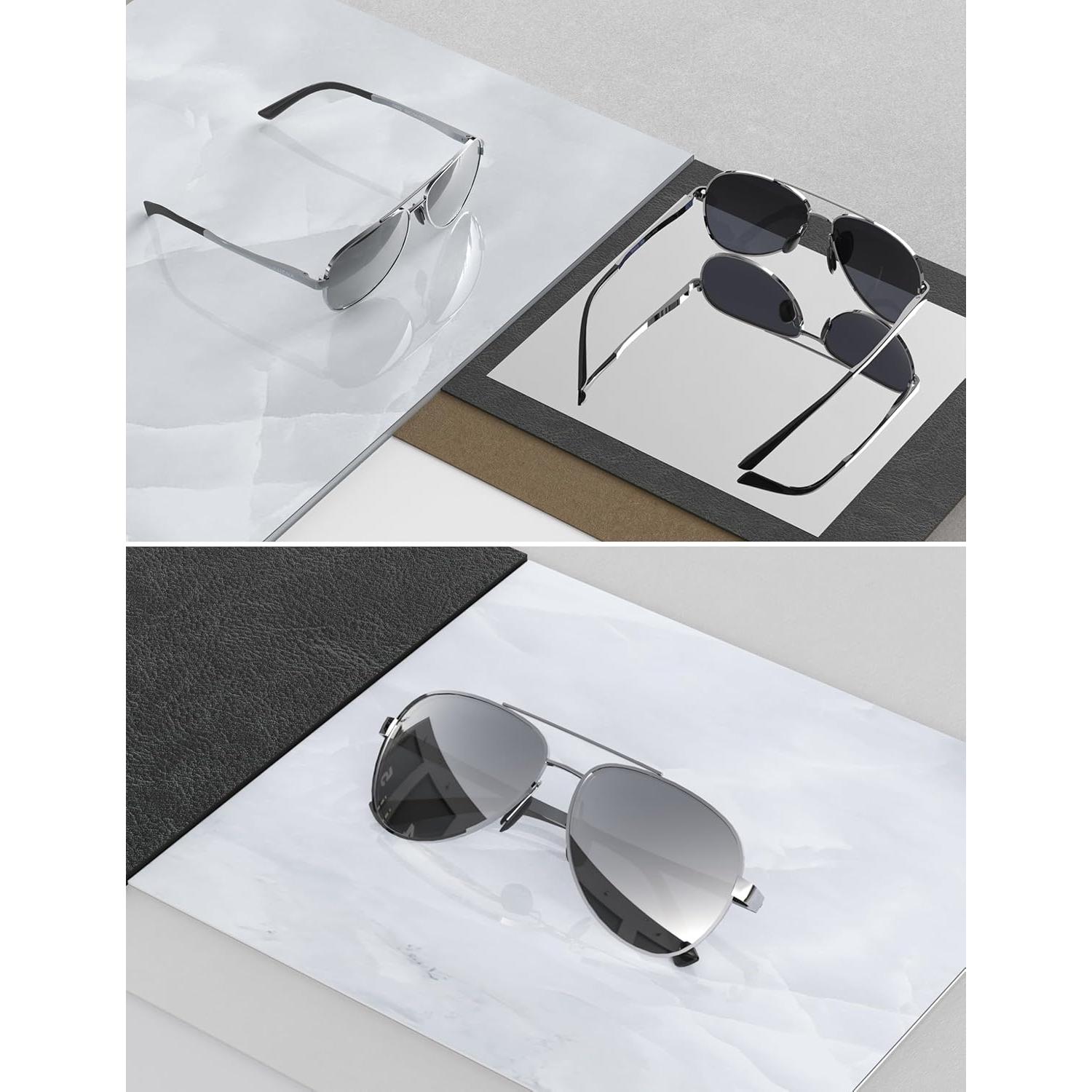 Gafas de sol LUENX Aviador Polarizadas UV400 Plata