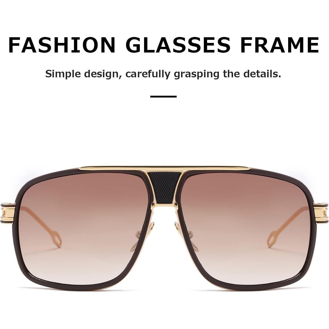 Gafas de sol AEVOGUE para hombres Marco Dorado Lente Marrón