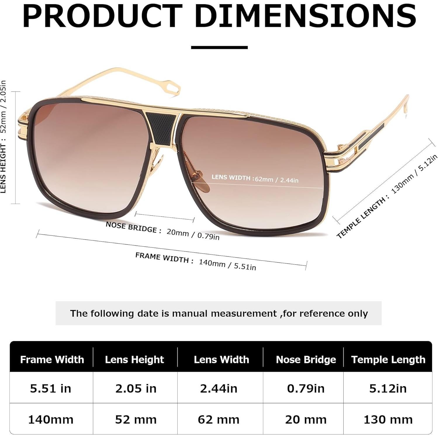 Gafas de sol AEVOGUE para hombres Marco Grande UV400