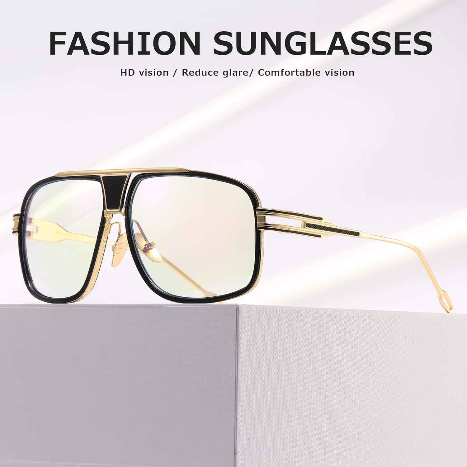 Gafas de sol AEVOGUE para hombres Marco dorado UV400