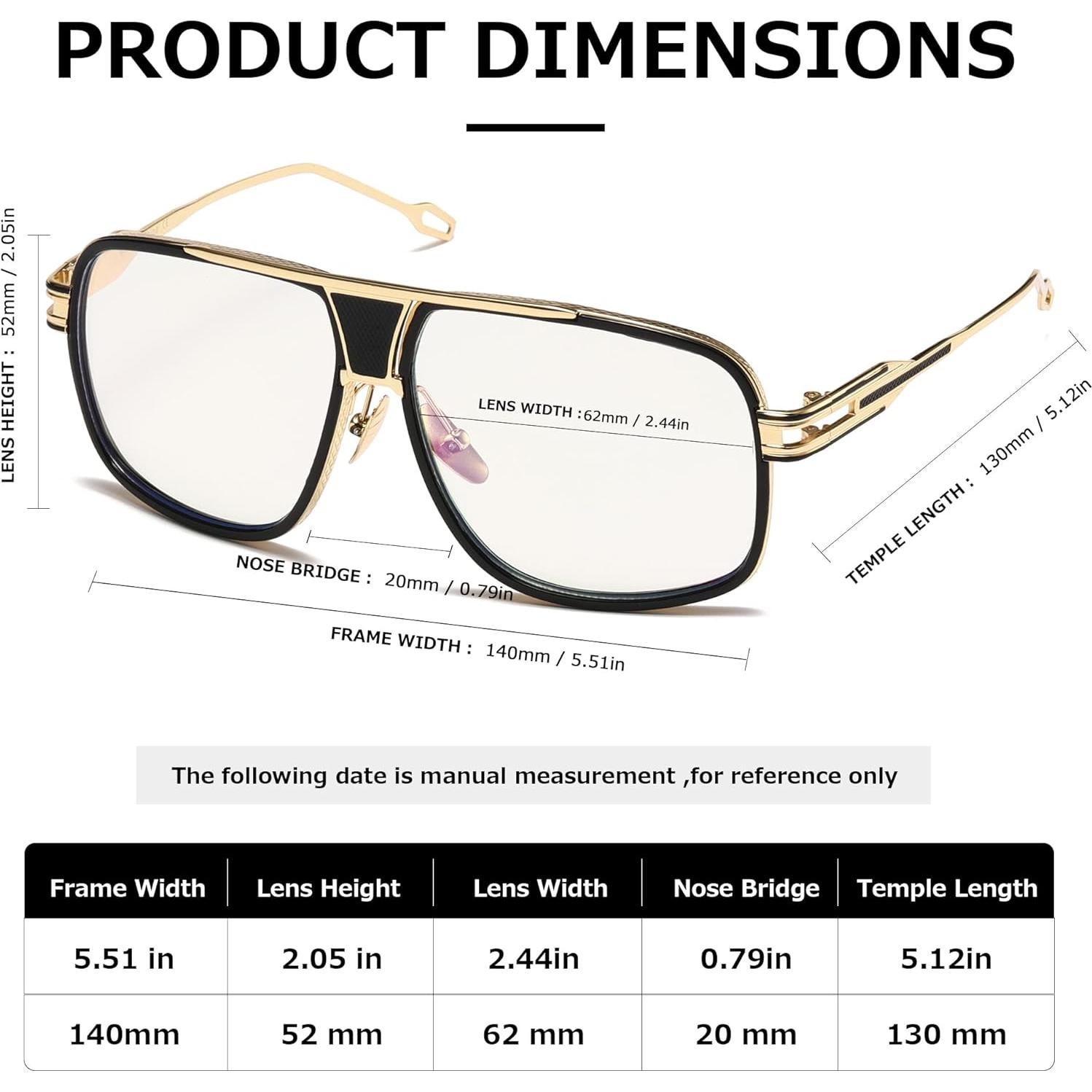 Gafas de sol AEVOGUE para hombres Marco dorado UV400