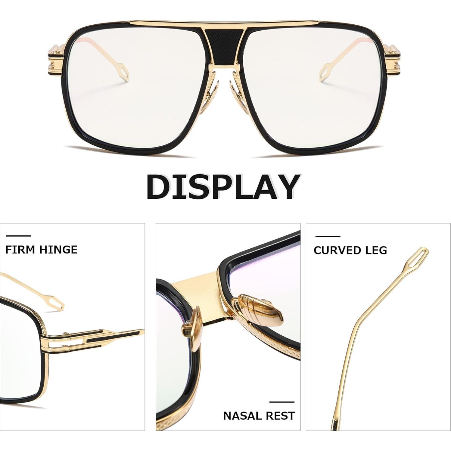 Gafas de sol AEVOGUE para hombres Marco dorado UV400