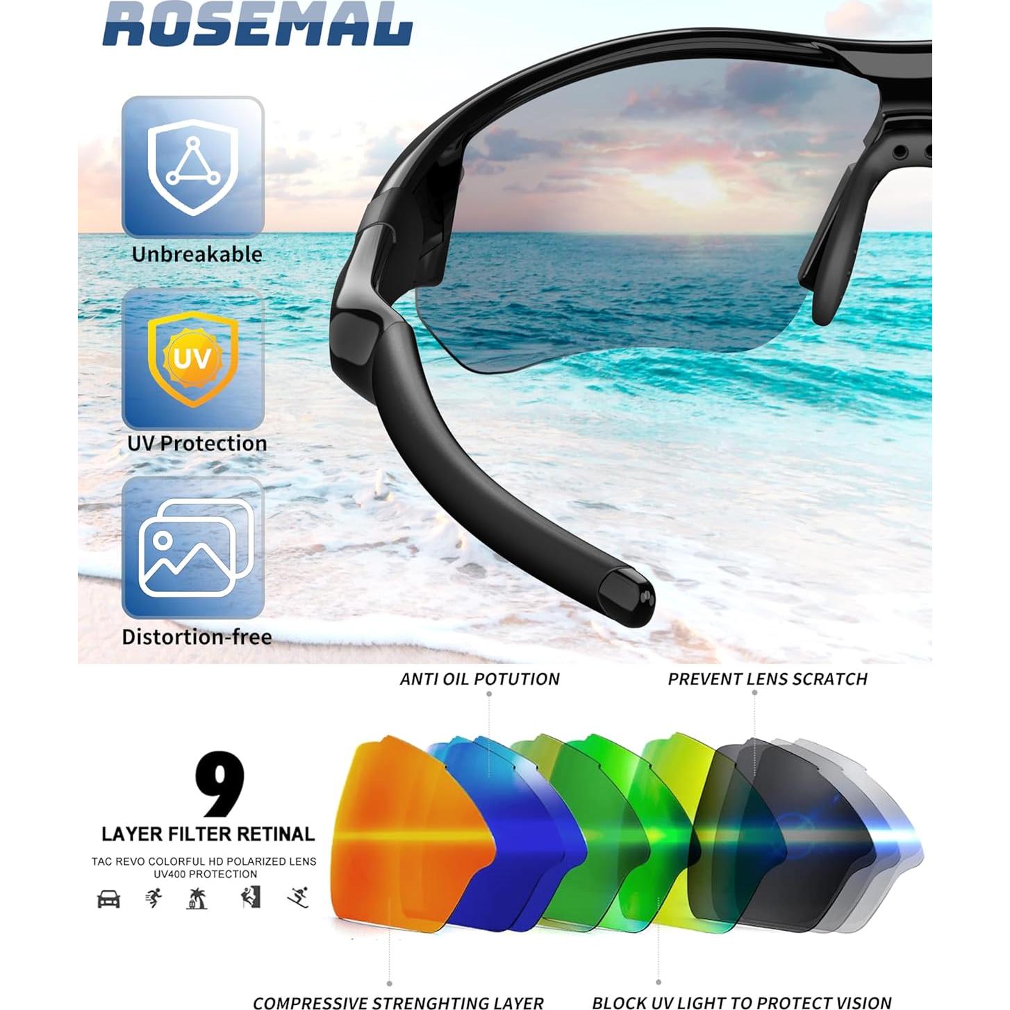Gafas de sol deportivas Rosemal modelo 7221 UV400 TR90