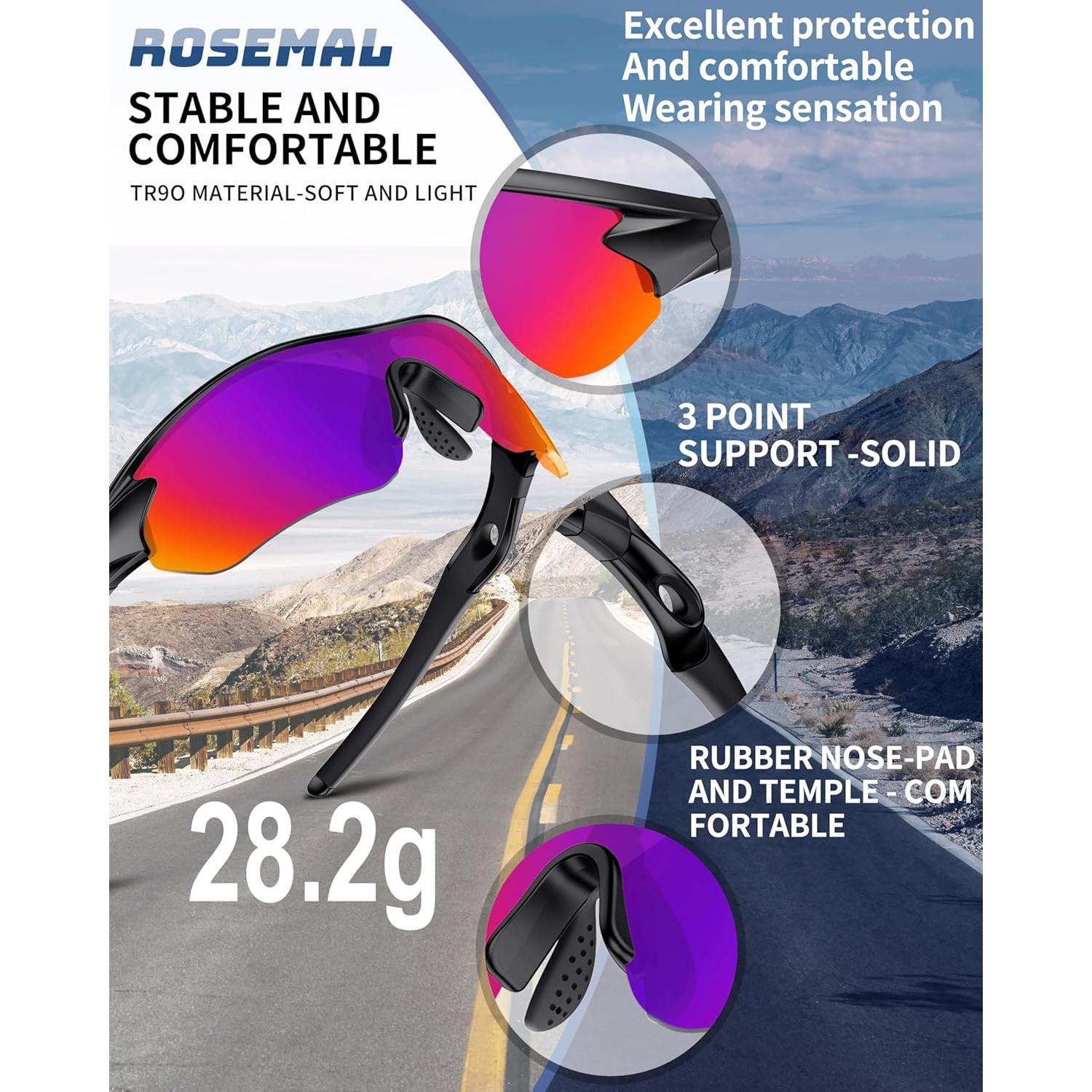 Gafas de sol deportivas Rosemal 7221 polarizadas UV400