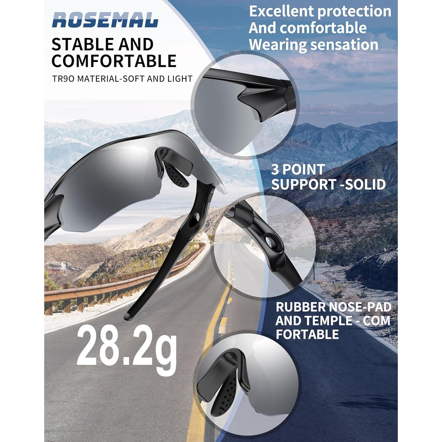 Gafas de sol deportivas Rosemal 7221 polarizadas UV400