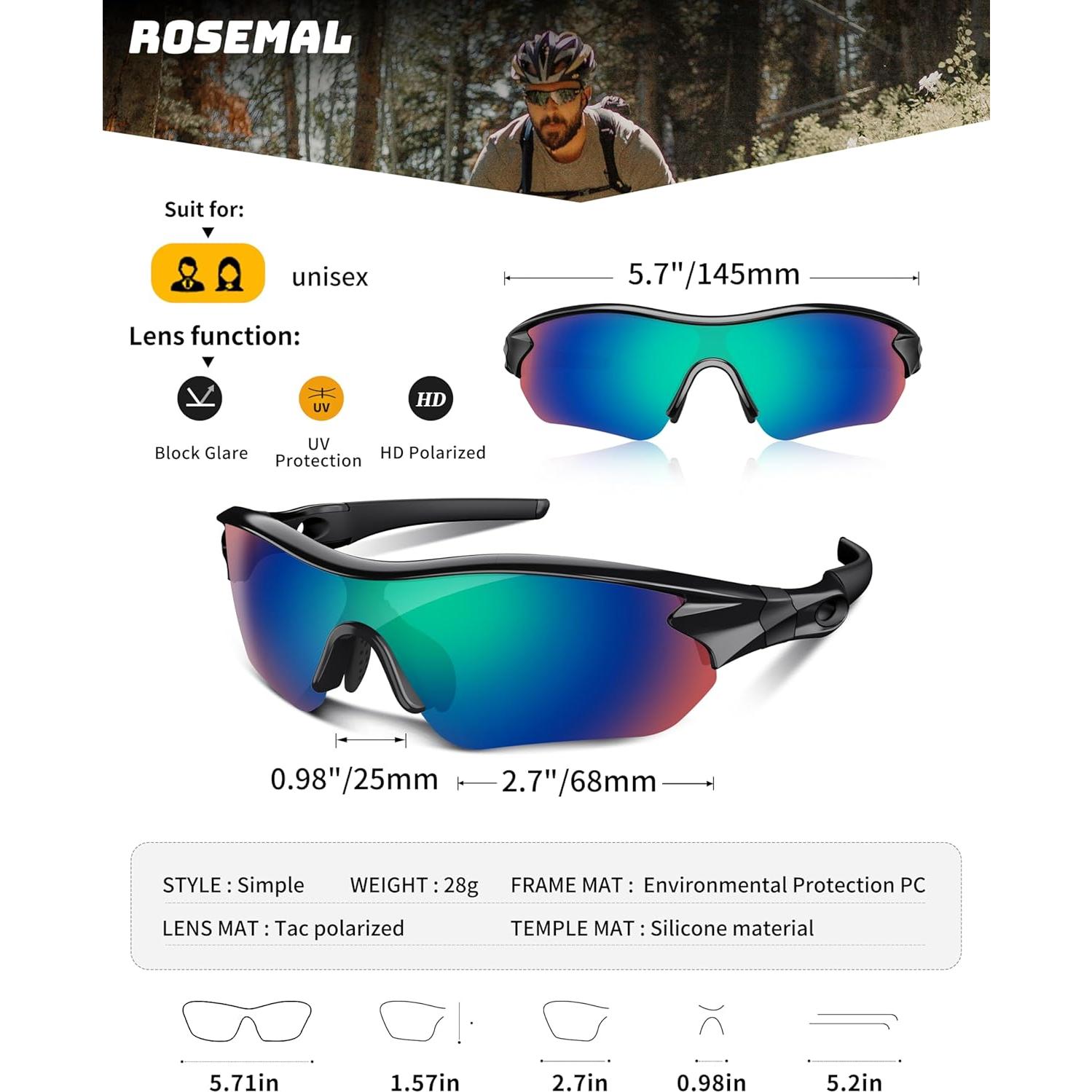 Gafas de sol deportivas Rosemal 7221 polarizadas UV400