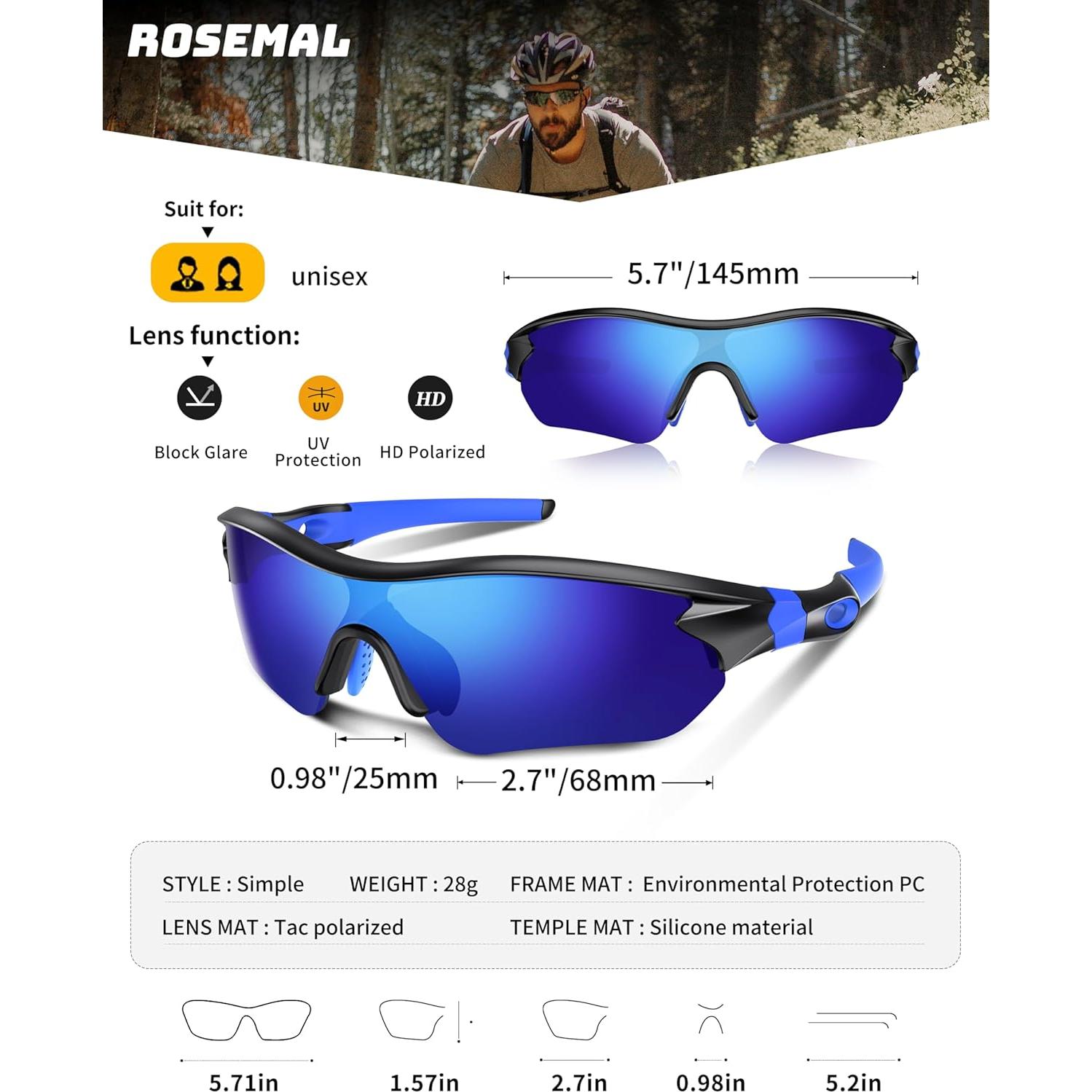 Gafas de sol deportivas Rosemal modelo 7221 polarizadas UV400