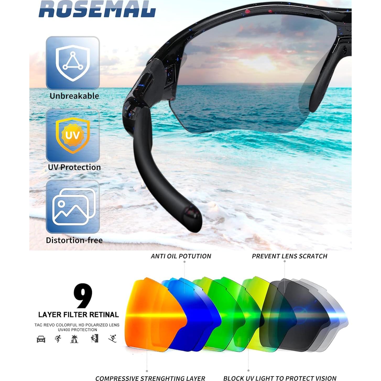 Gafas de Sol Deportivas Rosemal UV400 Polarizadas Unisex
