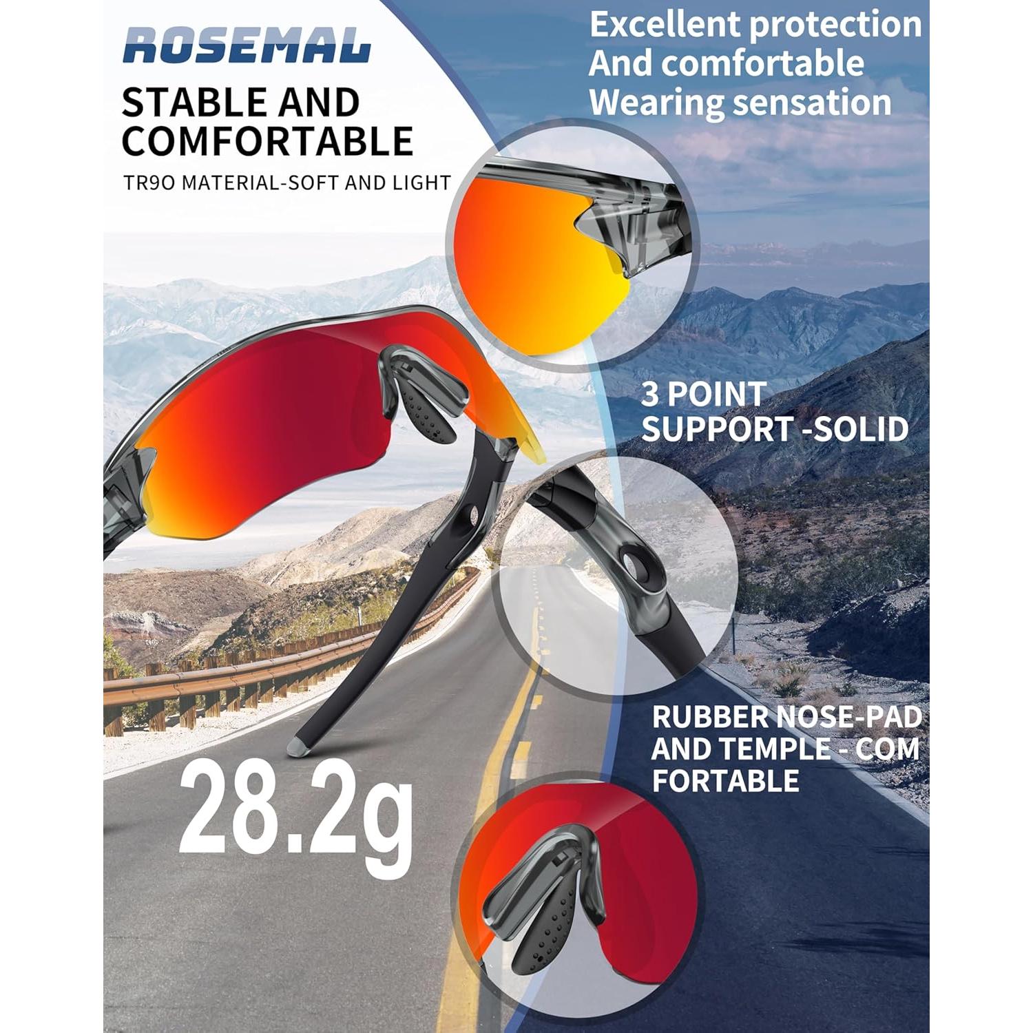 Gafas de Sol Deportivas Rosemal UV400 Polarizadas TR90