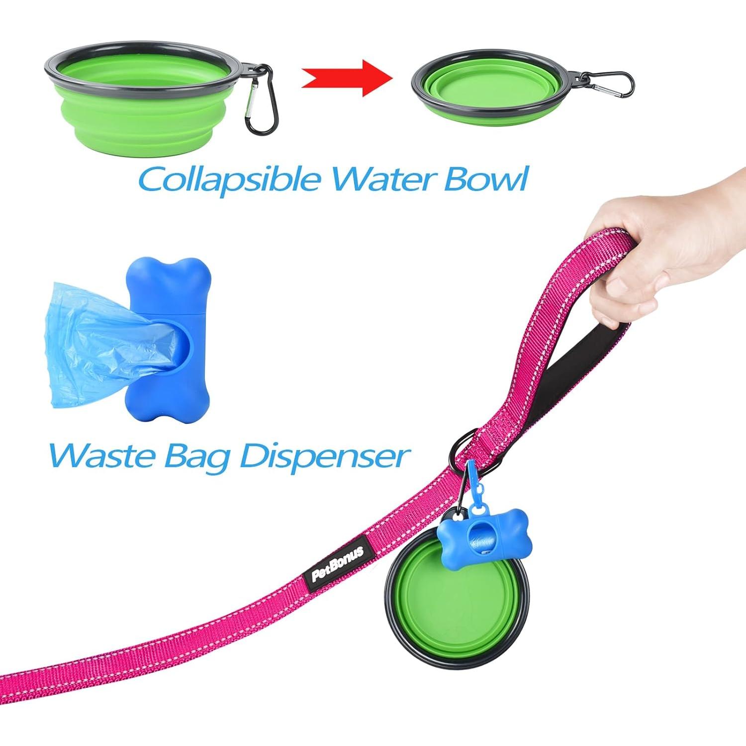 Correa Doble para Perros PetBonus Rosa Grande Reflectante