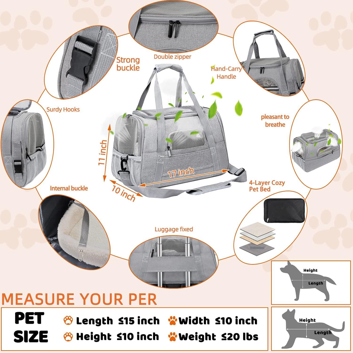 Transportadora Suave para Gatos y Perros SZZJKJ 9 kg Accesorios