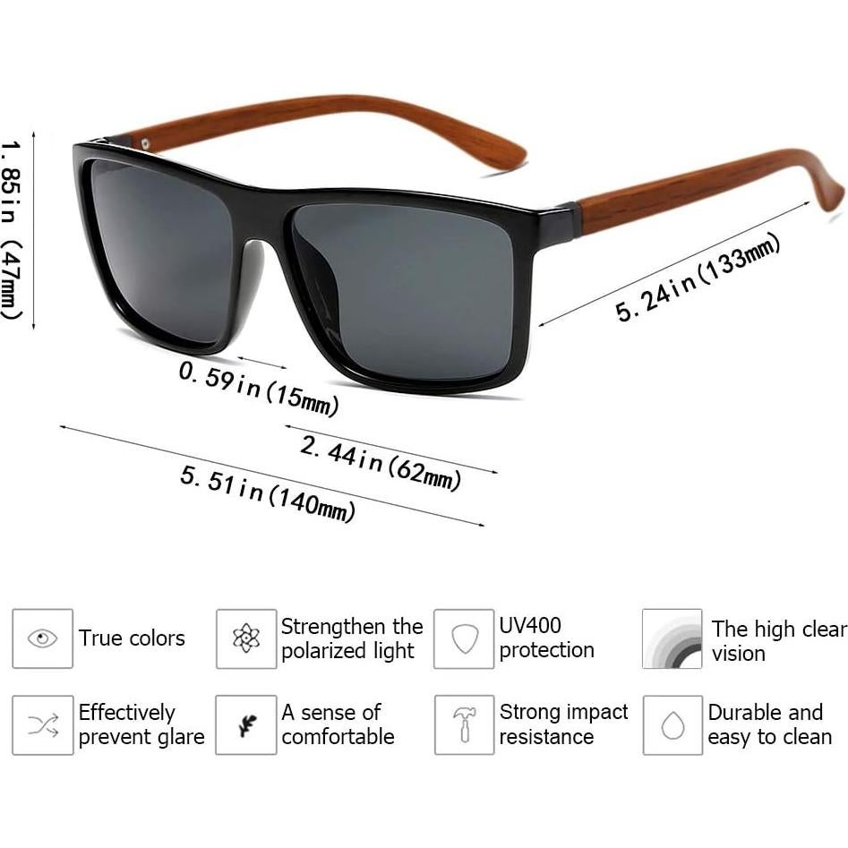 Gafas de Sol Polarizadas Hombre T4 Lente Gris Marco Negro