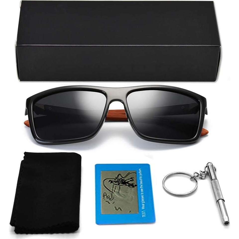 Gafas de Sol Polarizadas Hombre T4 Lente Gris Marco Negro