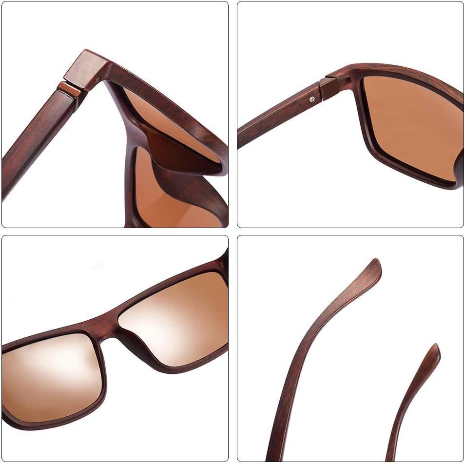 Gafas de Sol Polarizadas Hombre T6 Lente Marrón Madera