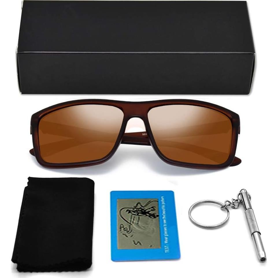 Gafas de Sol Polarizadas TAC para Hombres Marrón UV400