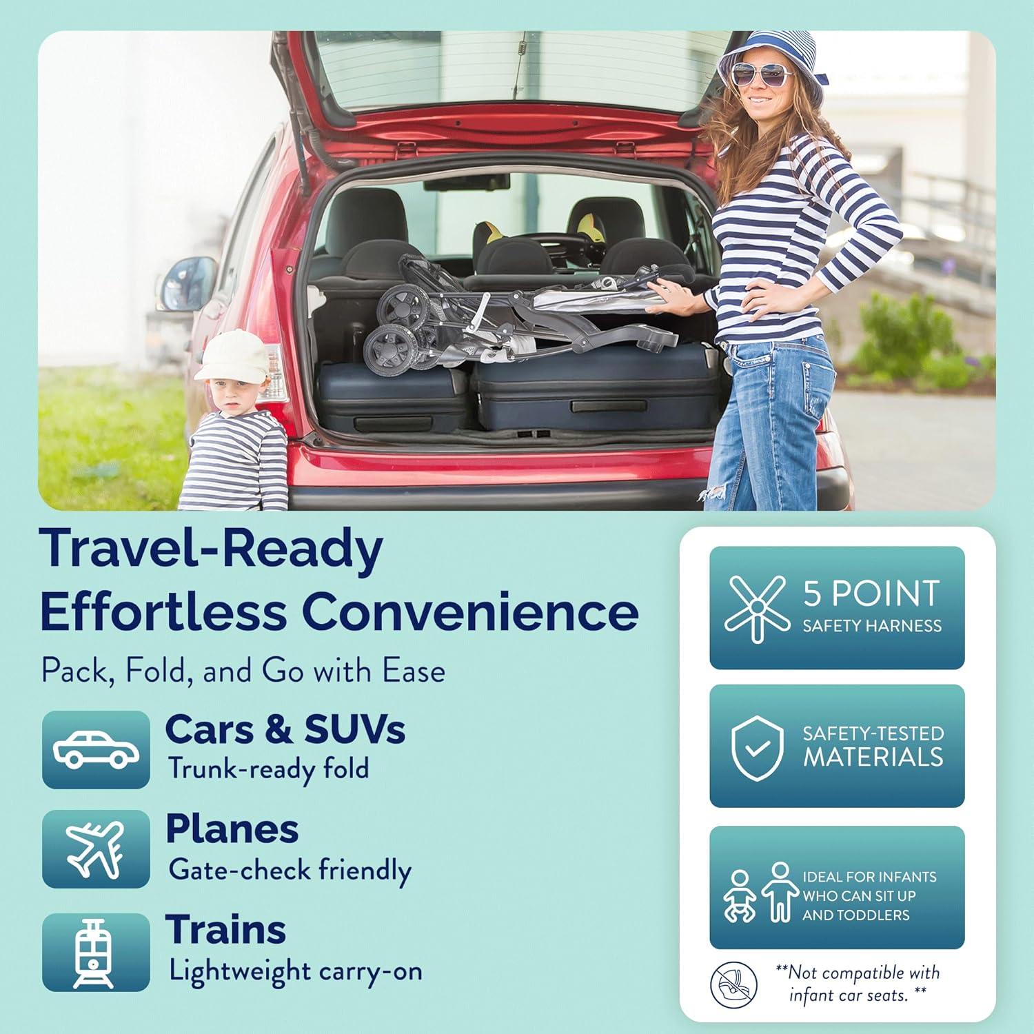 Carrito de Paseo Ligero Kolcraft KL029 Gris Pizarra 5.9 kg