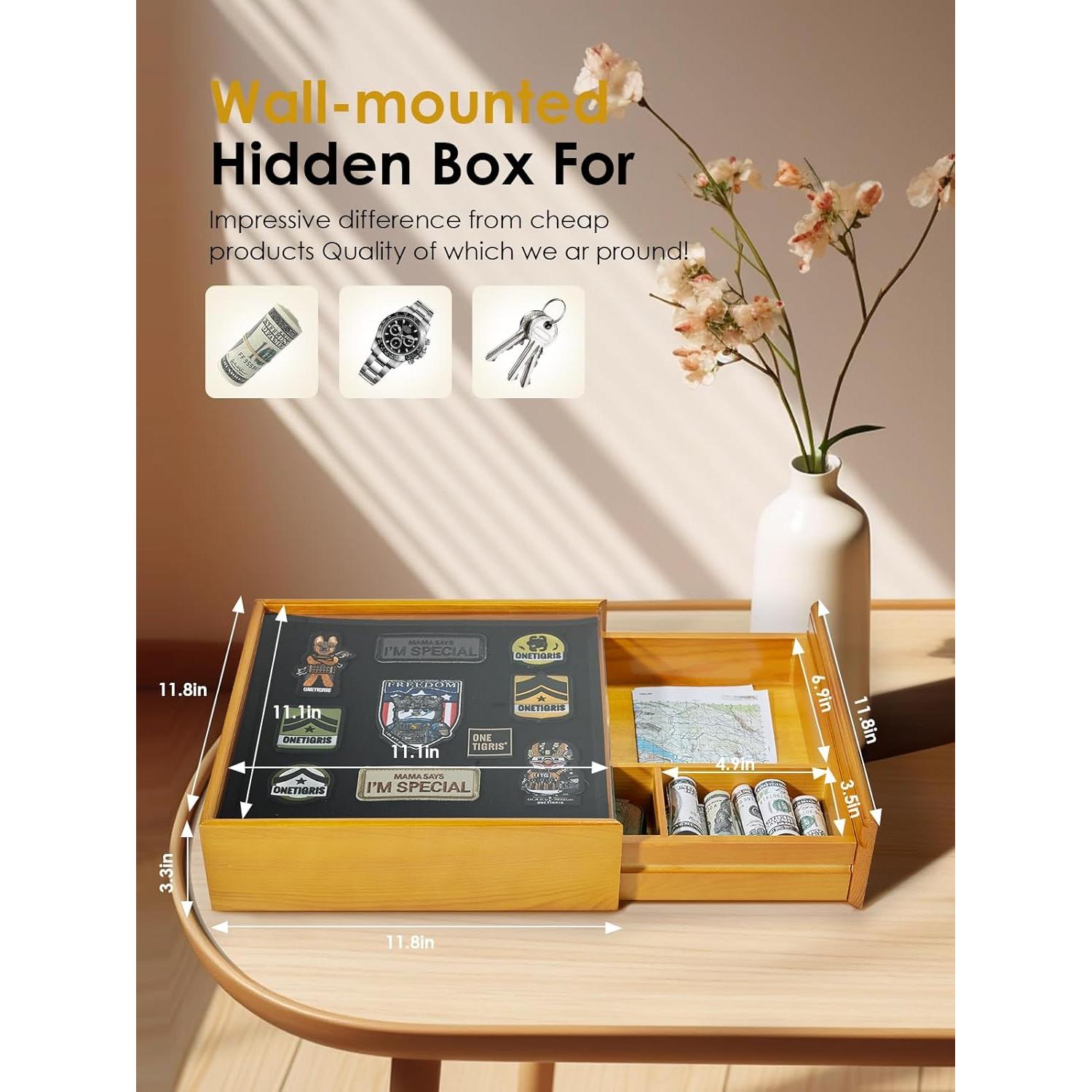 Estante Oculto OneTigris Madera 3 Compartimentos Decorativo