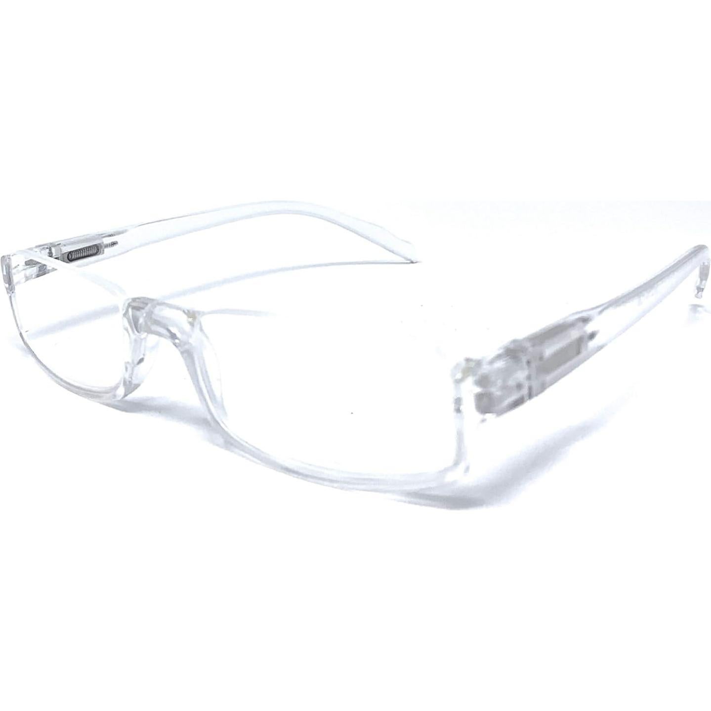 The Parker Rectangle Half Frame Reading Glasses, Unisex Half Rim Readers, Half Moon Cheaters