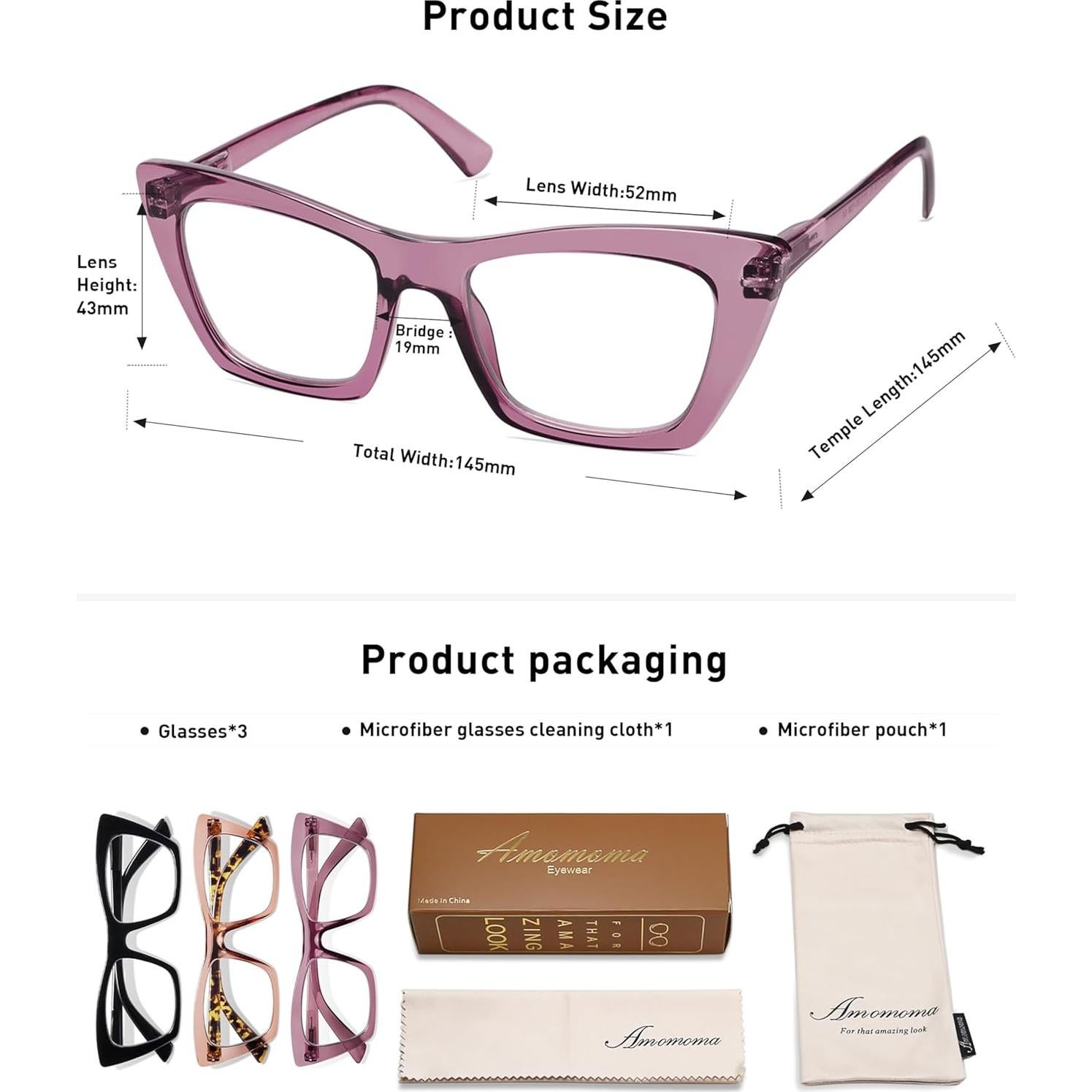 Gafas de Lectura AMOMOMA AM6028 para Mujeres con UV400