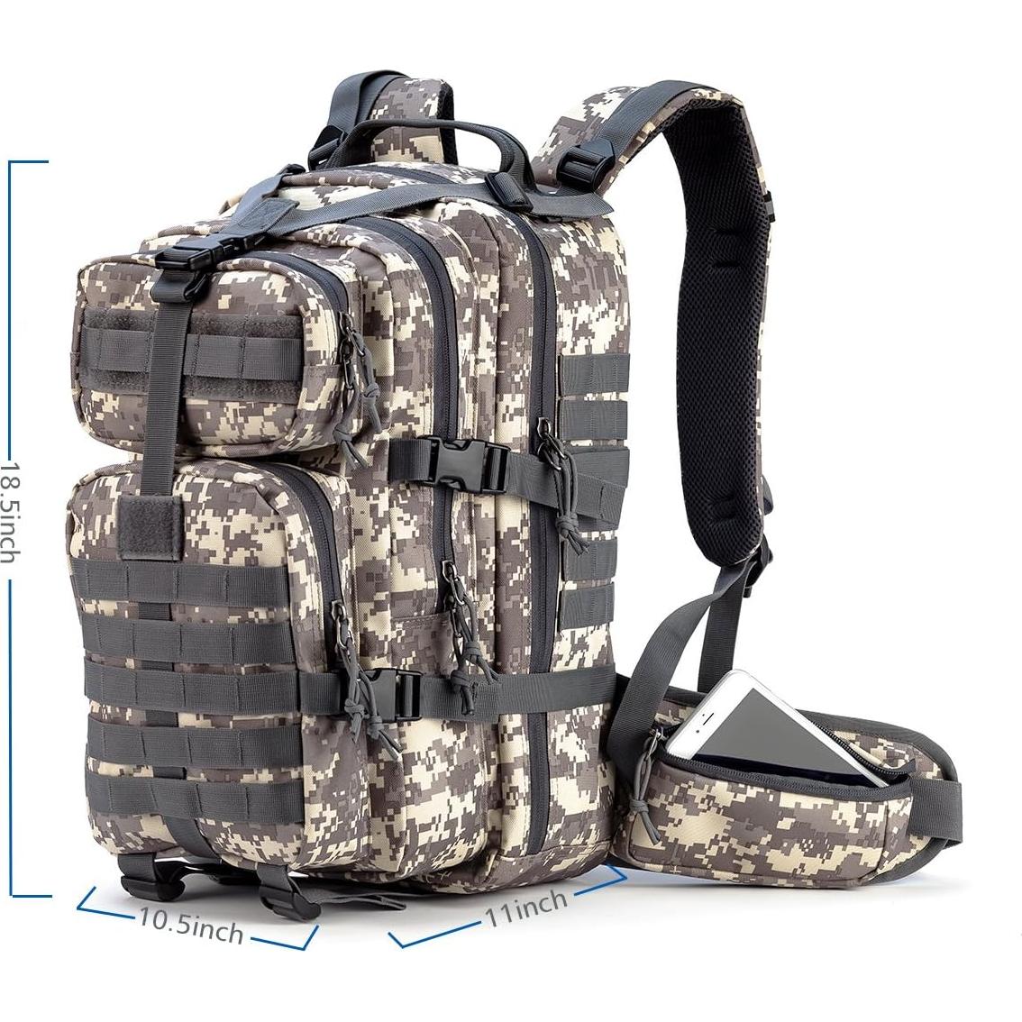 Mochila Táctica Gelindo 35L Camuflaje con Sistema Molle