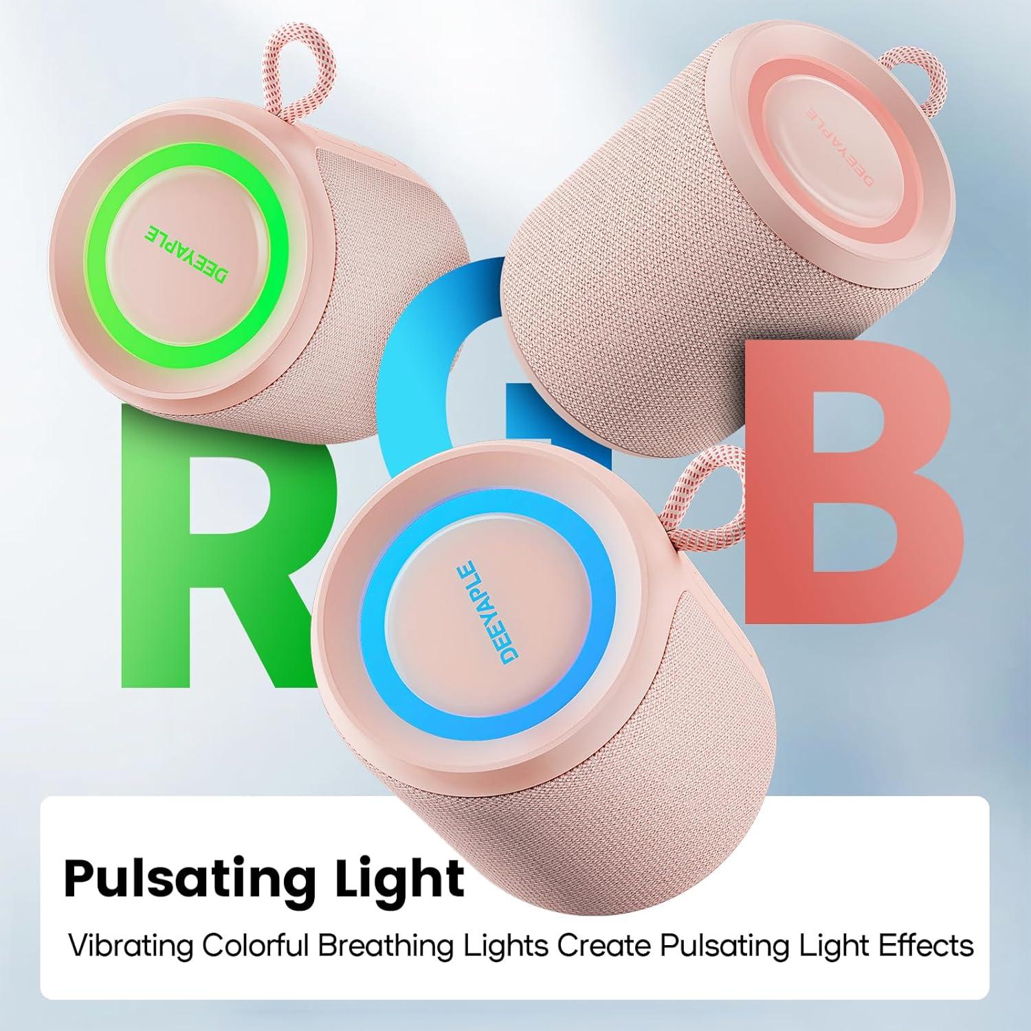 Altavoz Bluetooth Deeyaple P1S 15W Impermeable Rosa