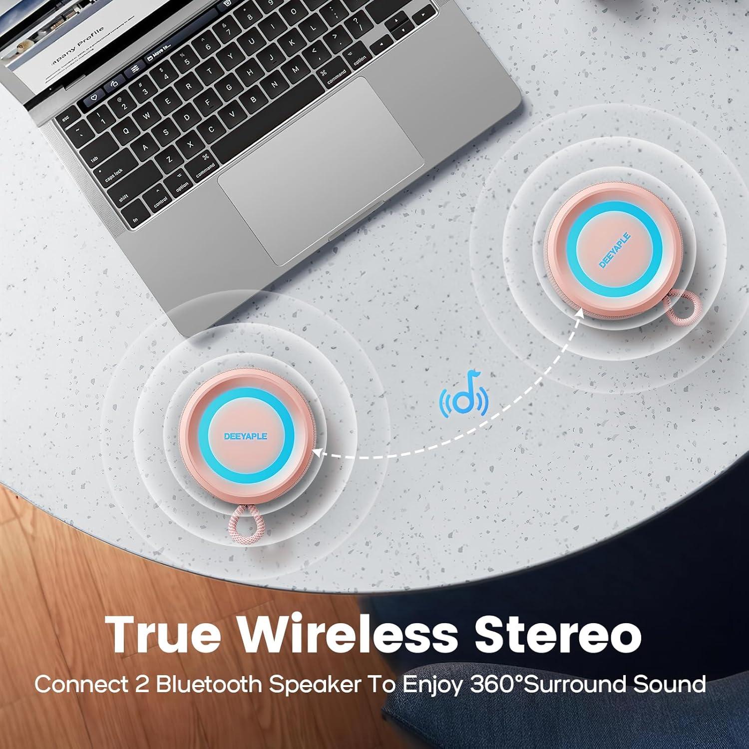 Altavoz Bluetooth Deeyaple P1S 15W Impermeable Rosa