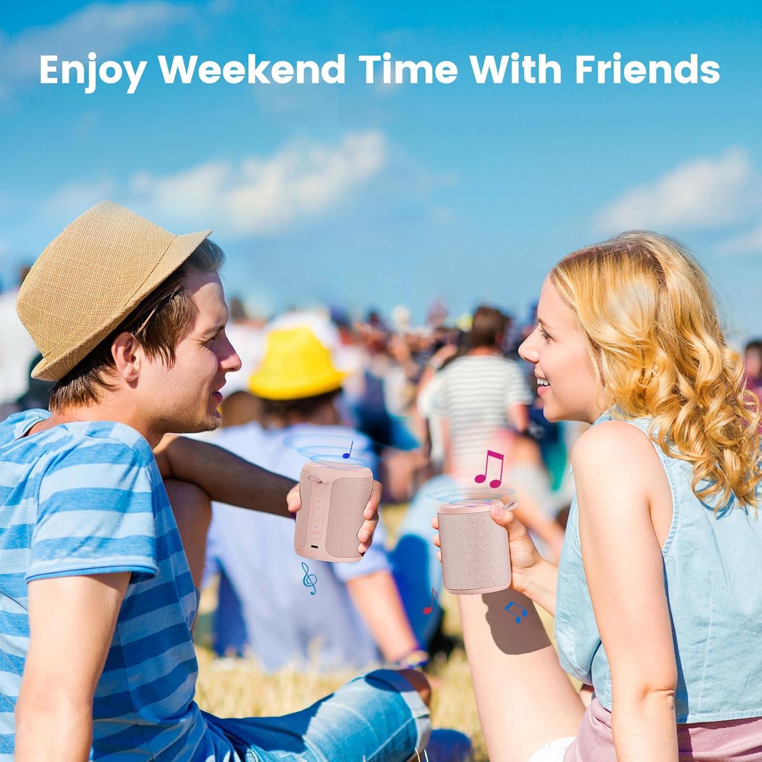 Altavoz Bluetooth Deeyaple P1S 15W Impermeable Rosa