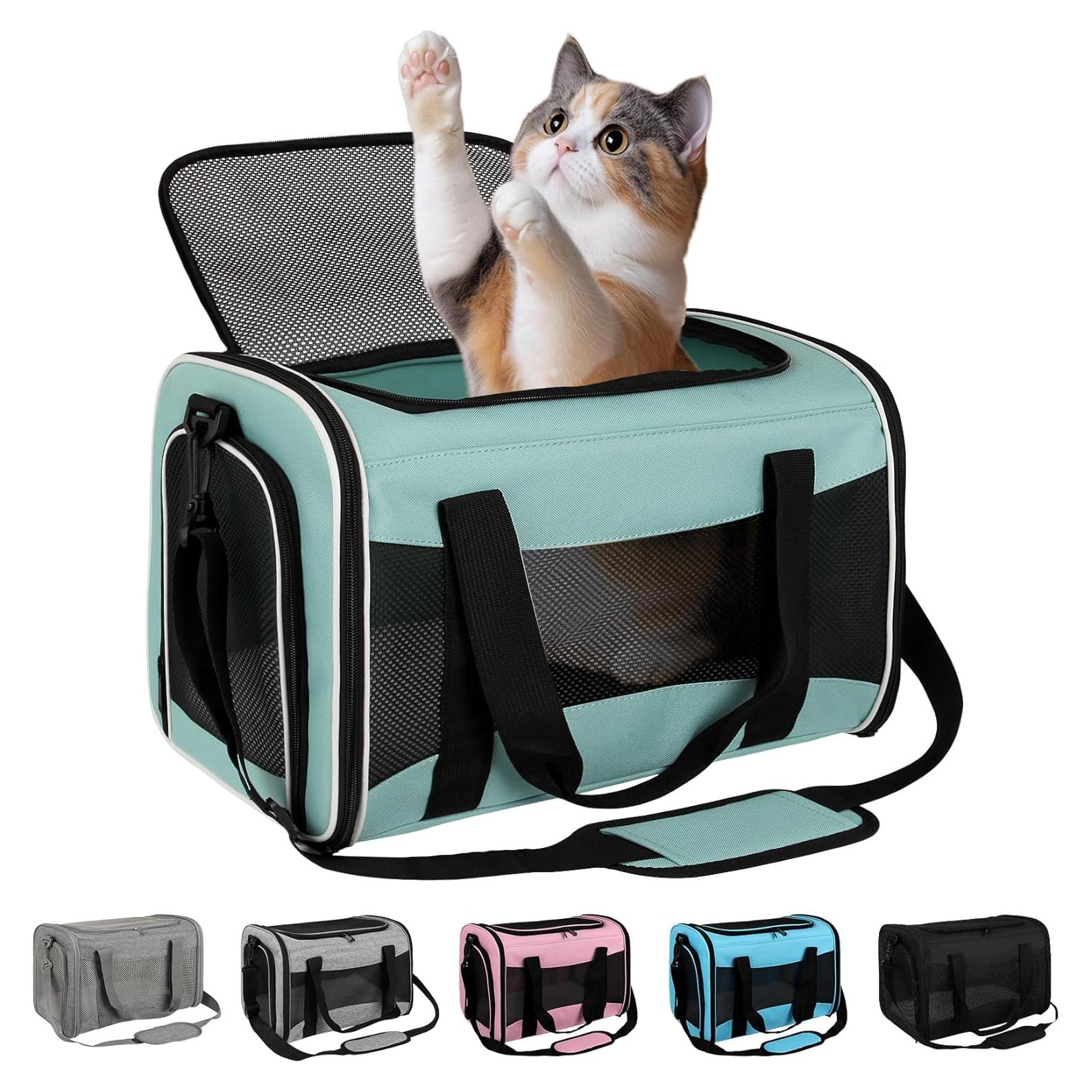 Transportín para Gatos IONRIVER 43x28x28 cm Suave y Ventilado
