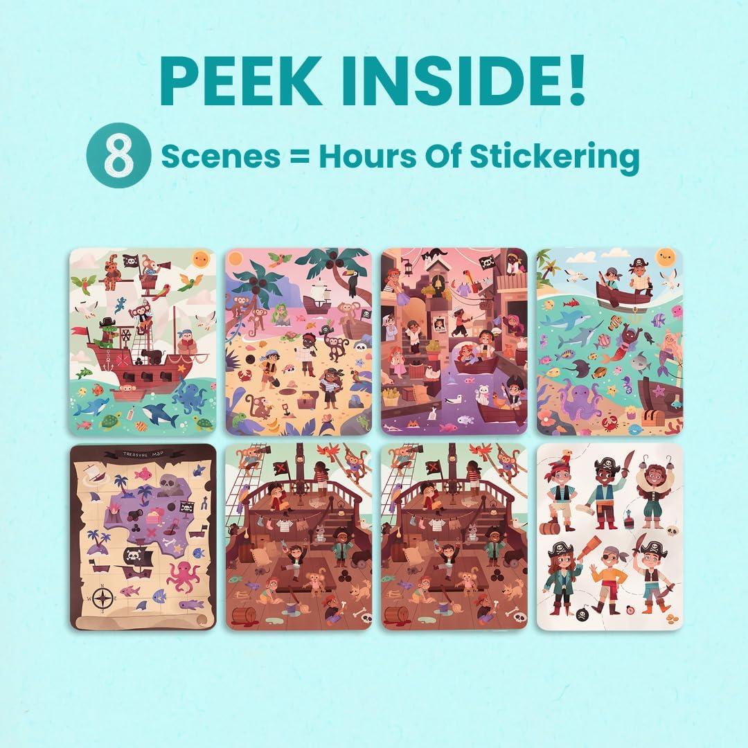 Libro de Pegatinas Pirata CUPKIN - 300+ Pegatinas y Escenas