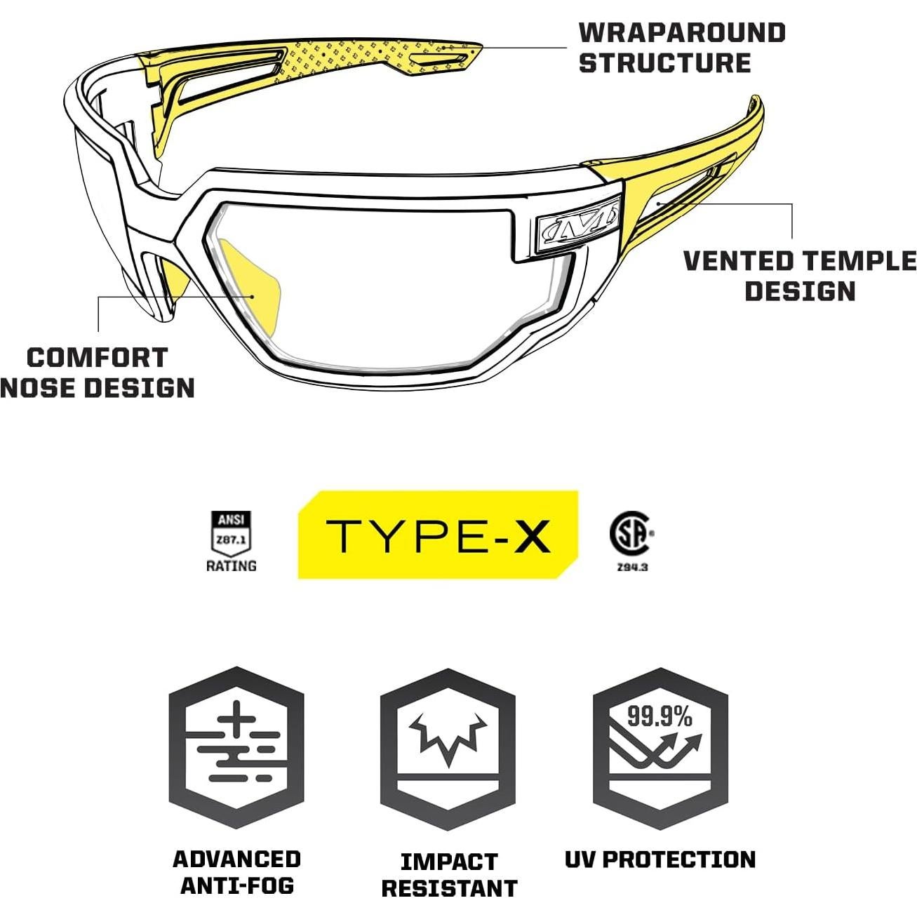 Gafas de Seguridad Mechanix Wear Vision Type-X Lente Azul