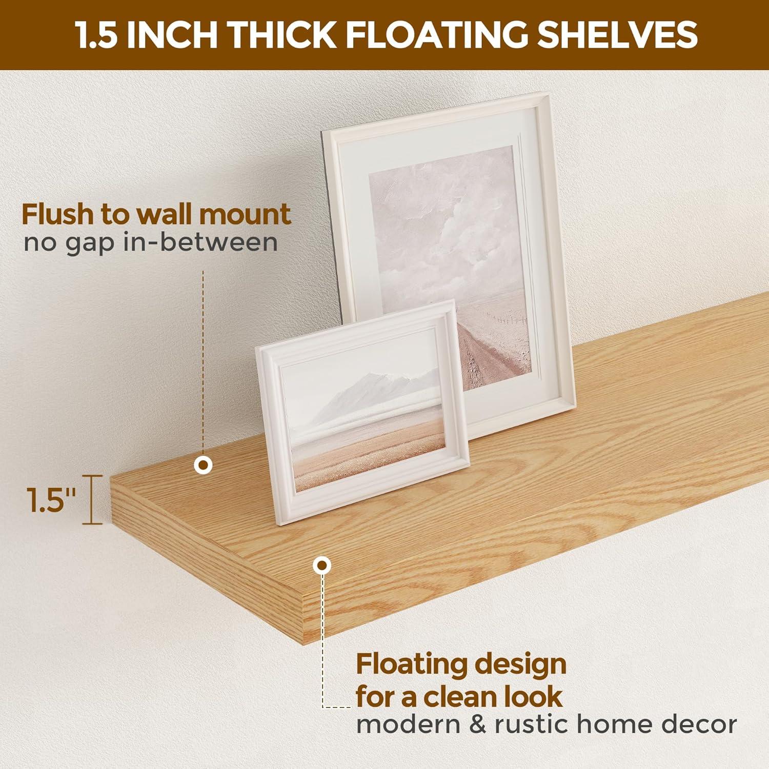 Estantes Flotantes de Madera Roble 90 x 23.6 cm - Juego de 2