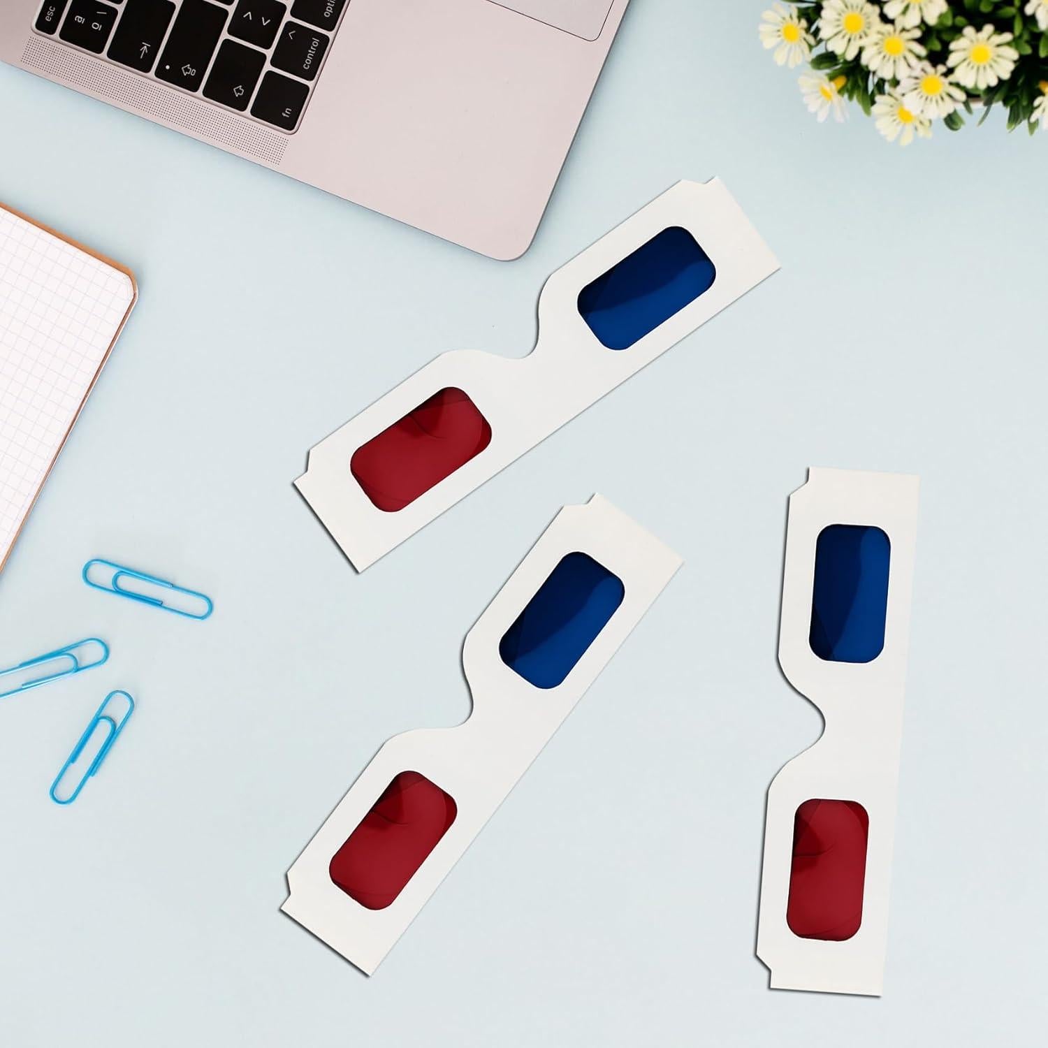 Gafas 3D de Papel QIANCAIWANG - Anaglifo Rojo y Azul
