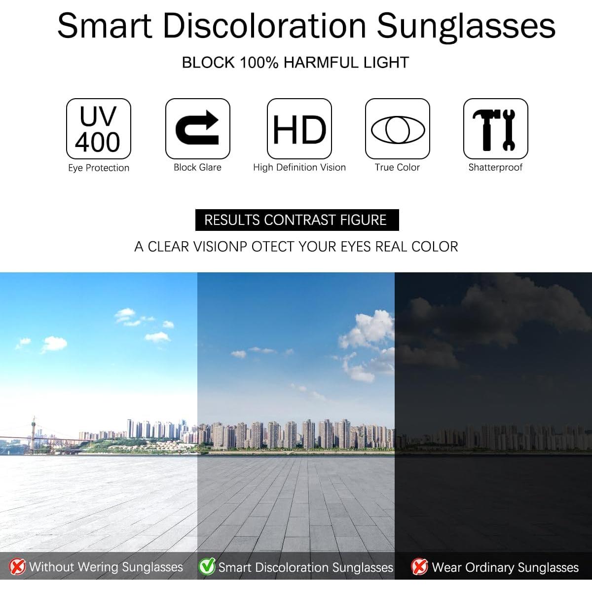 Gafas de sol YIMI fotocromáticas polarizadas UV400