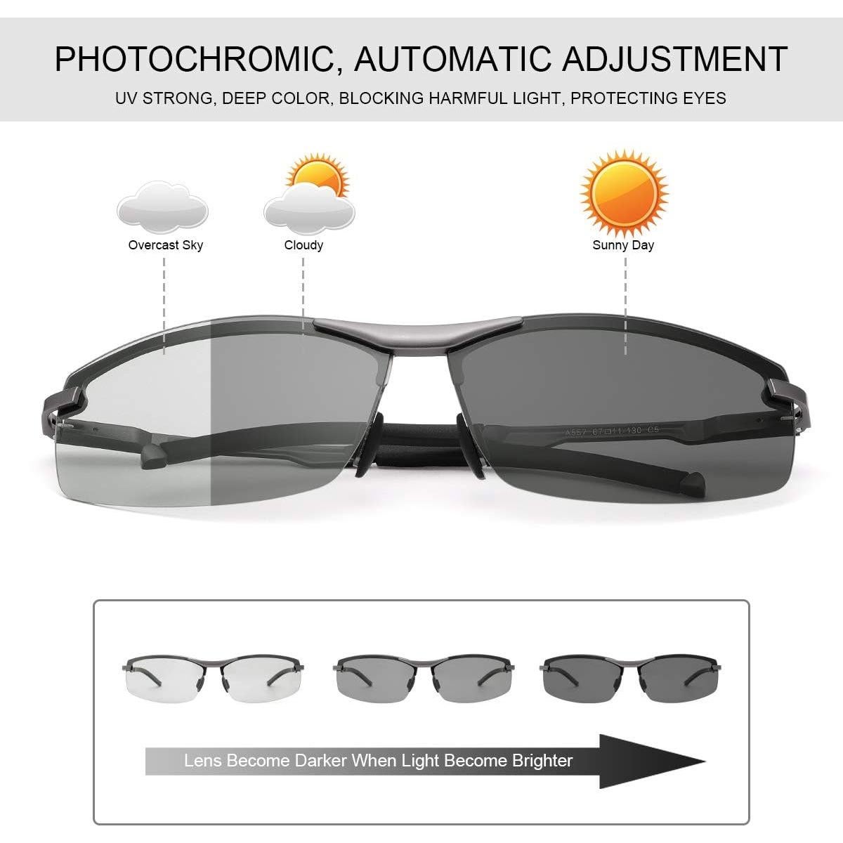 Gafas de sol fotocromáticas YIMI UV400 para deportes