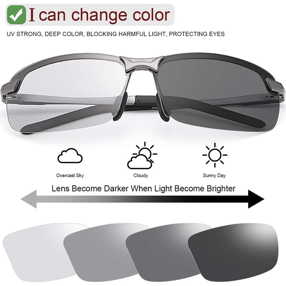 Gafas de sol fotocromáticas YIMI UV400 para deportes