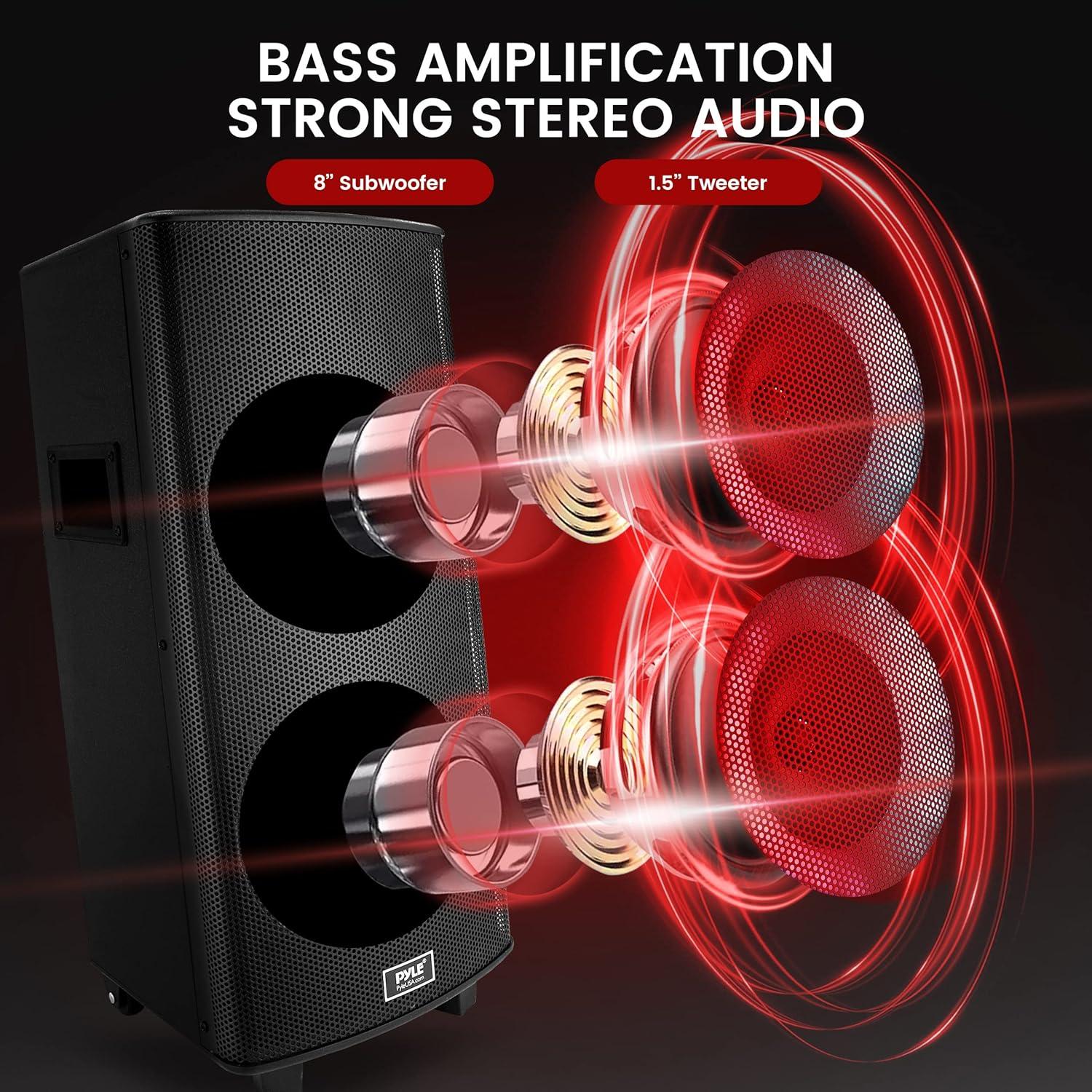 Altavoz PA Bluetooth Pyle PHP28DJT.5 700W 20,32cm con micrófono