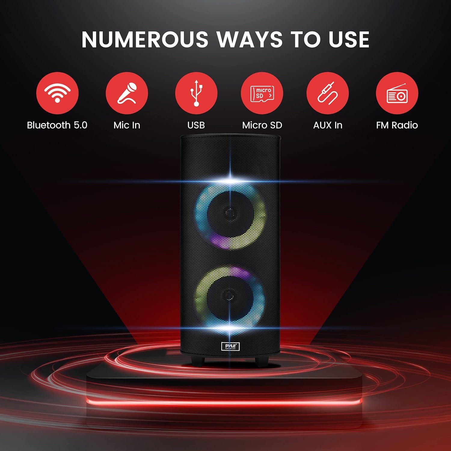 Altavoz PA Bluetooth Pyle PHP28DJT.5 700W 20,32cm con micrófono