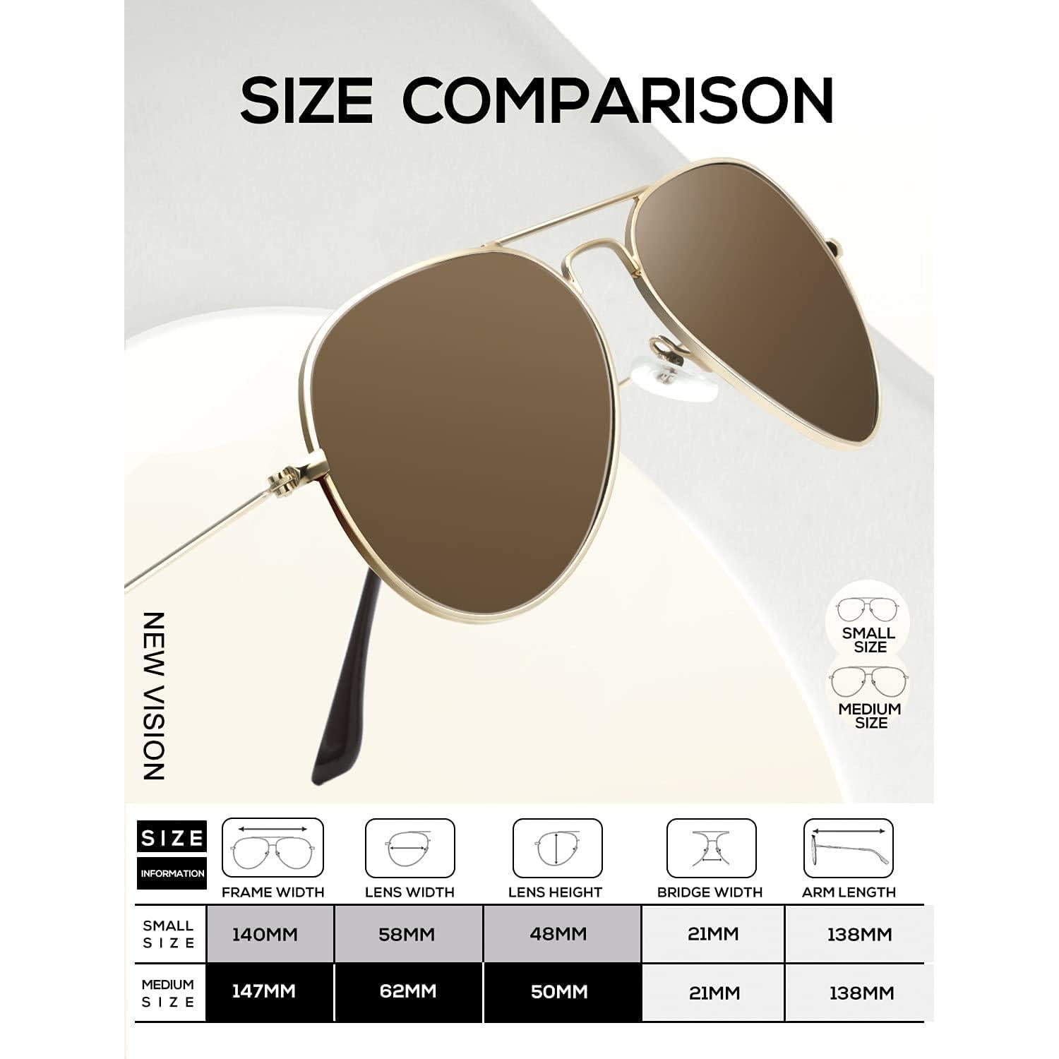 Gafas de Sol KALIYADI Aviador Polarizadas UV 2 Paquete