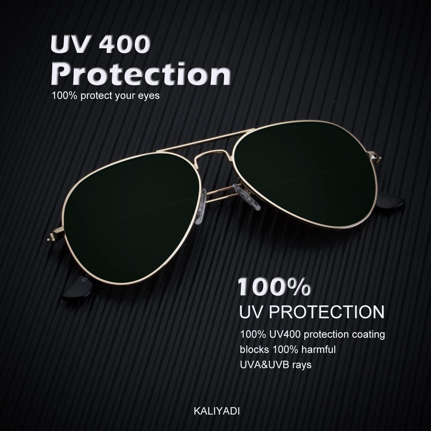 Gafas de Sol KALIYADI Aviador Polarizadas UV 3 Paquete