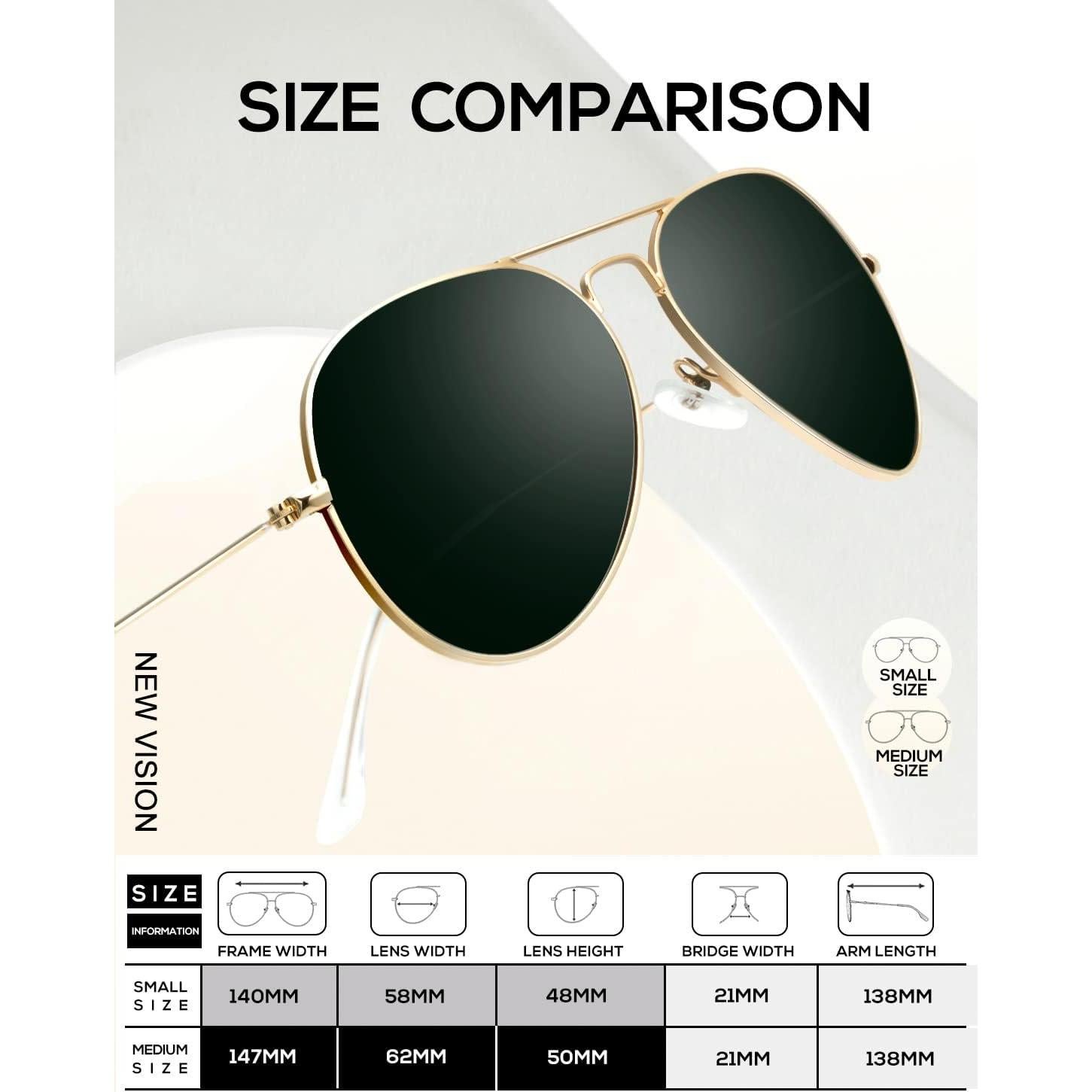 Gafas de Sol KALIYADI Aviador Polarizadas UV 3 Paquete