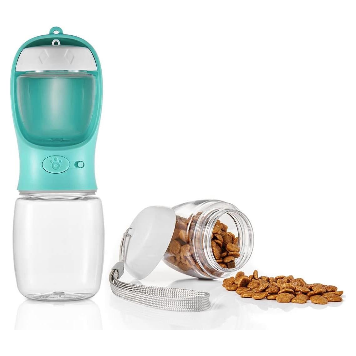 Botella de Agua WePet 350ml + 100g para Perros a Prueba de Fugas