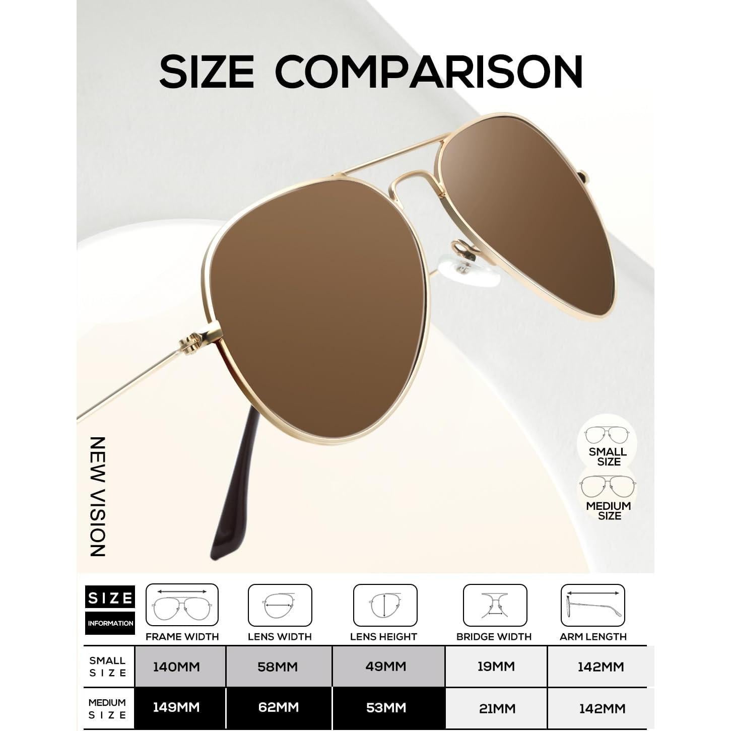 Gafas de Sol KALIYADI Aviador Polarizadas 62mm UV