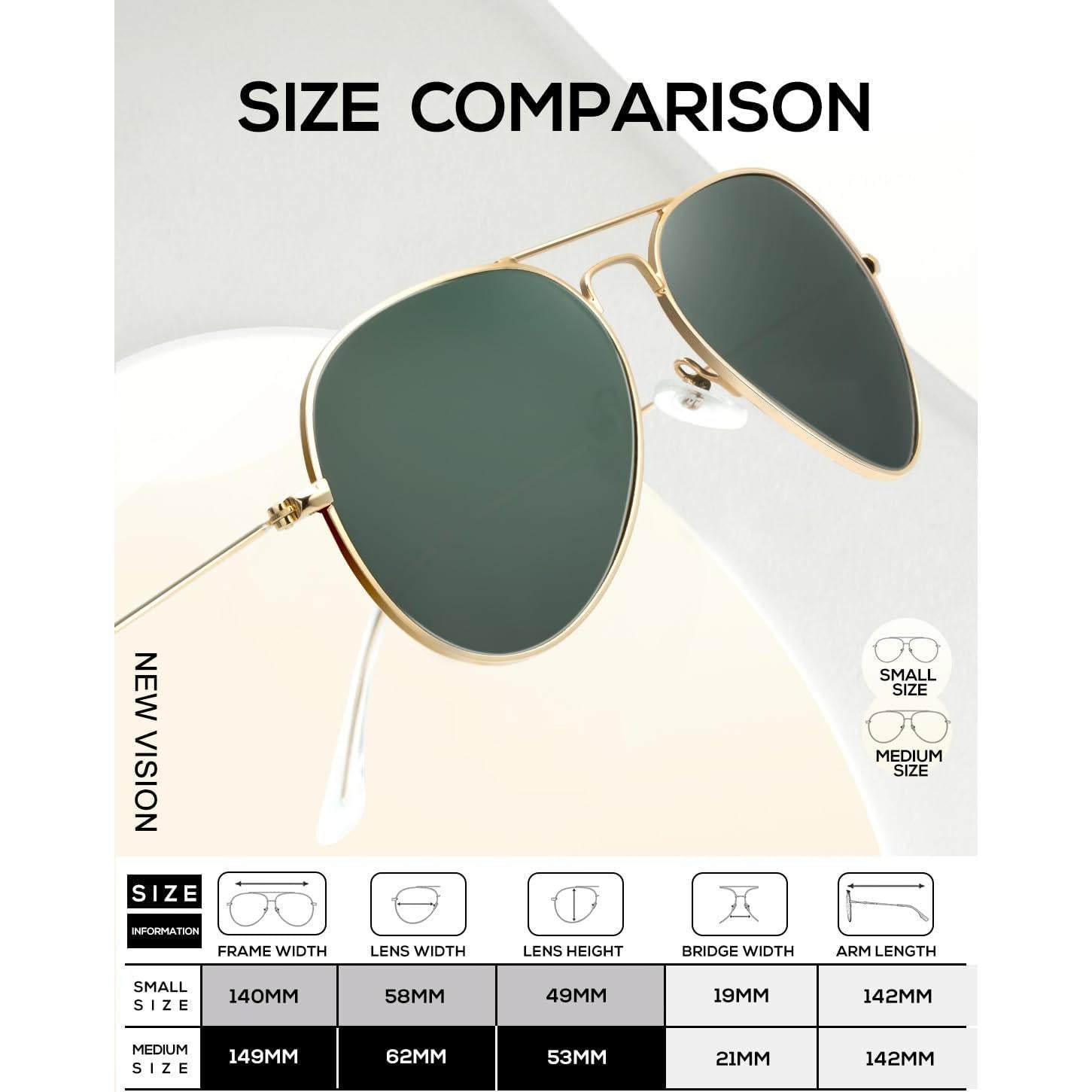 Gafas de Sol KALIYADI Aviador Polarizadas UV 58mm Verde/Marrón