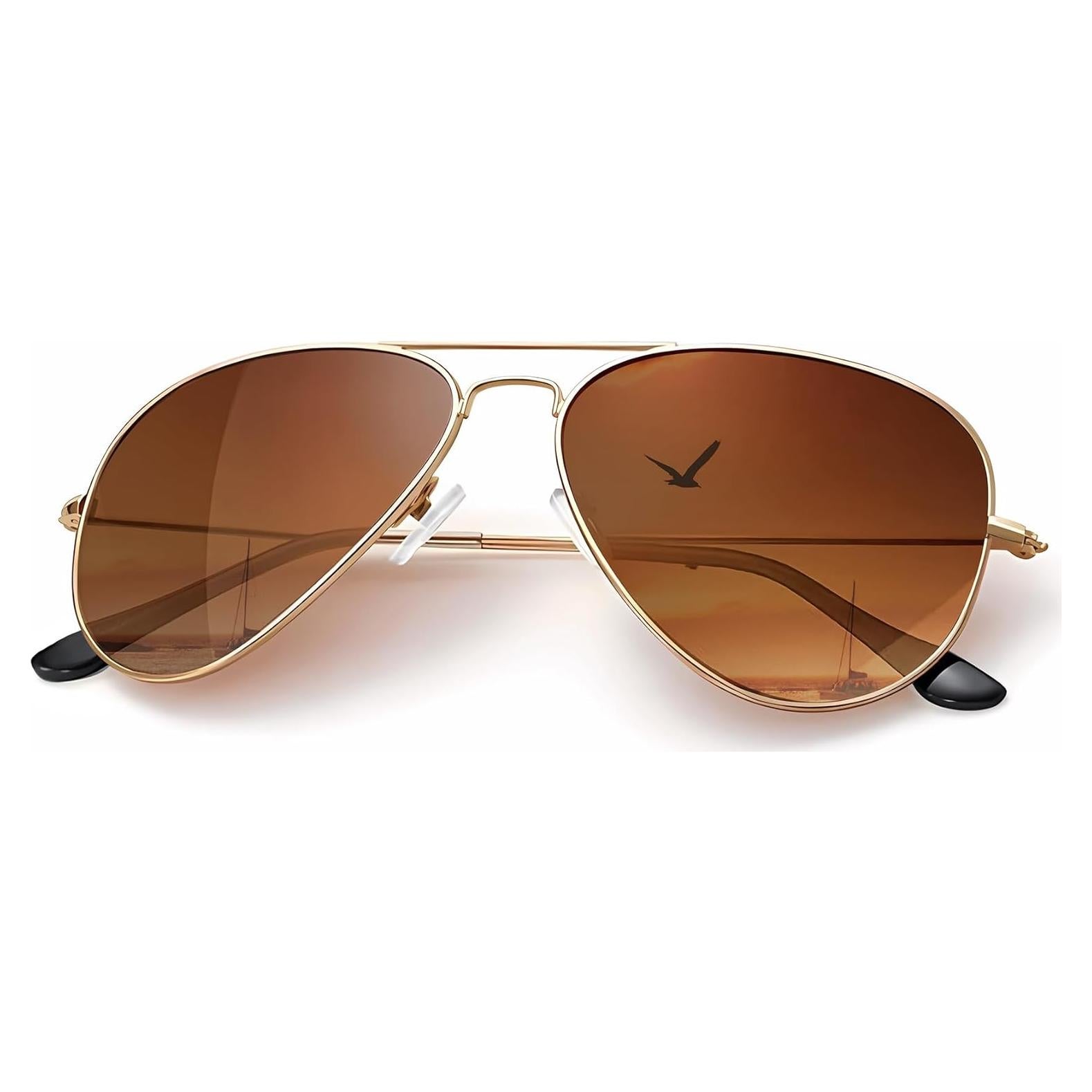 Gafas de Sol KALIYADI Aviador Polarizadas UV 62mm Marrón