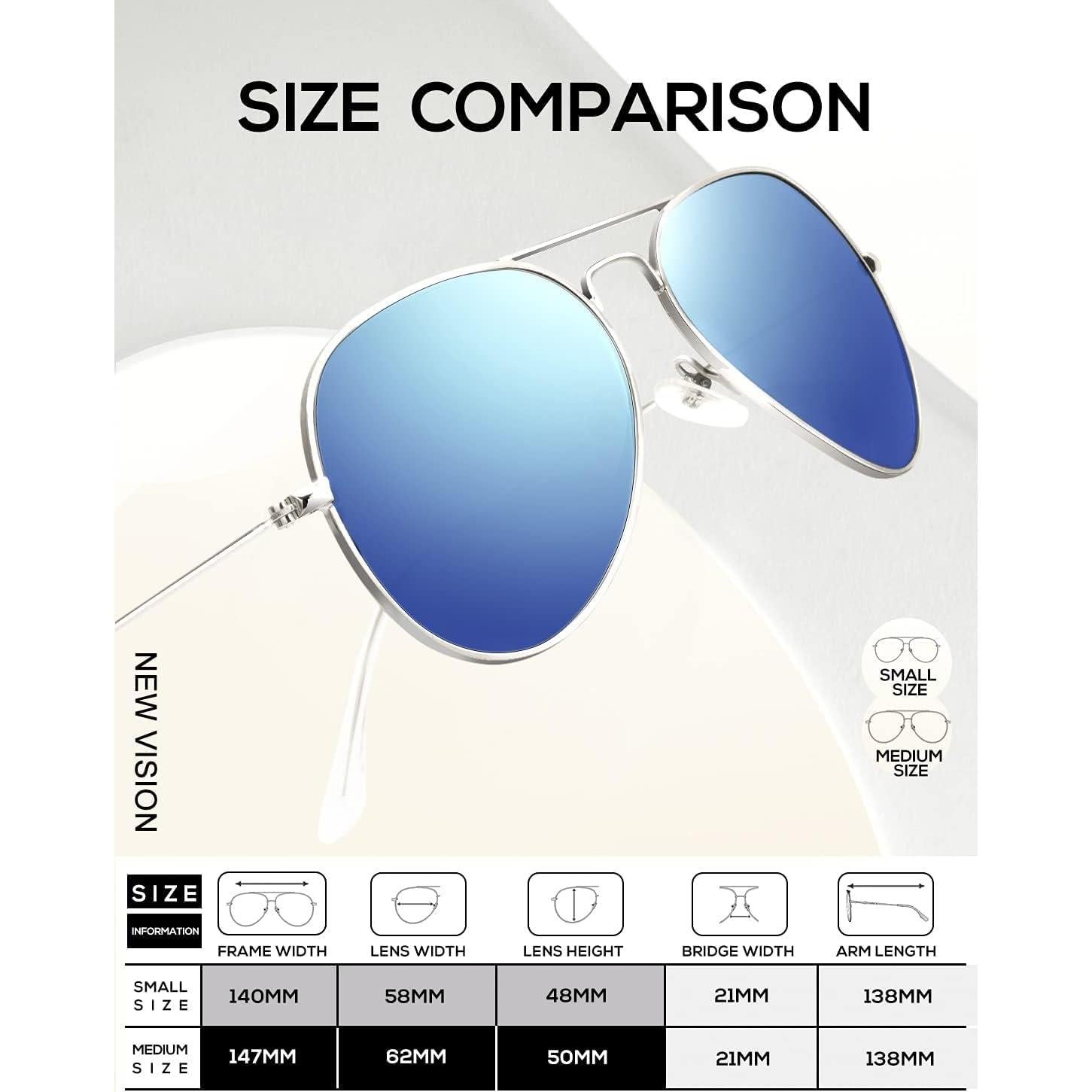 Gafas de Sol KALIYADI Aviador Polarizadas 3 Piezas Azul